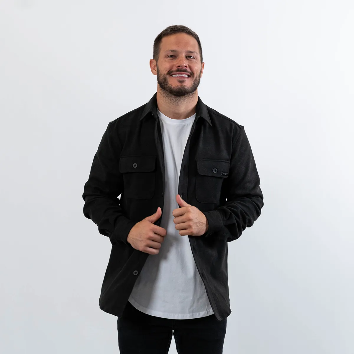 021 ESSENTIAL OVERSHIRT - BLACK