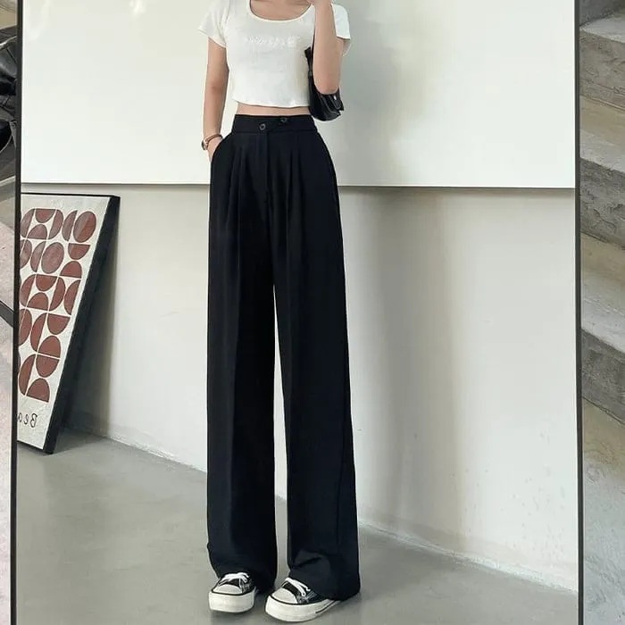1 1 FREE | Pantalonia™ wide-leg, high-waisted trousers
