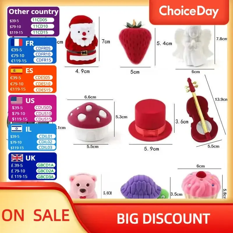 1 Piece Lovely Velvet Jewelry Box Container Wedding Ring Box for Earrings Necklace Bracelet Display Gift Box Holder 16 styles