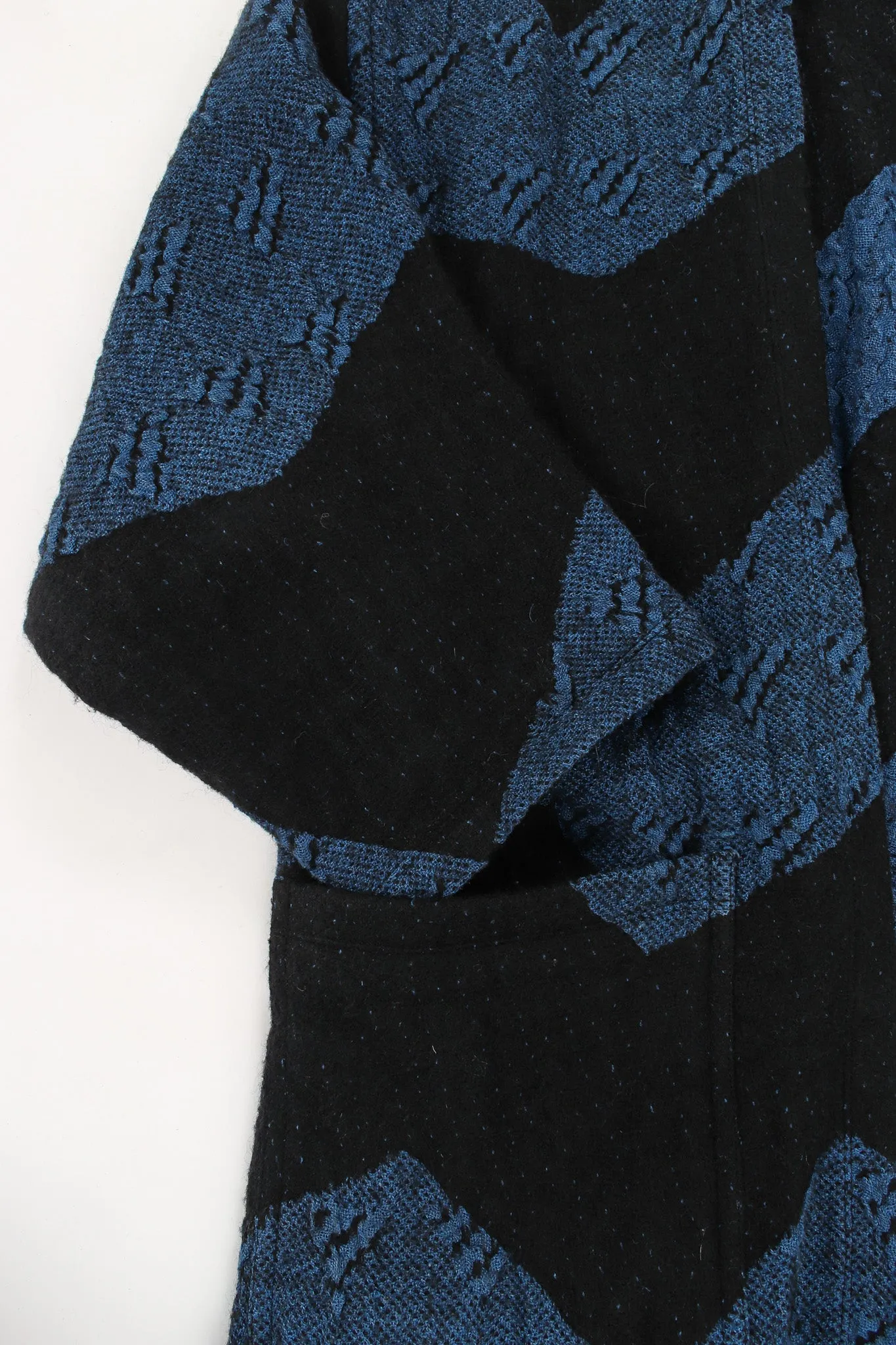 1980s Geo Stripe Textured Linen Duster