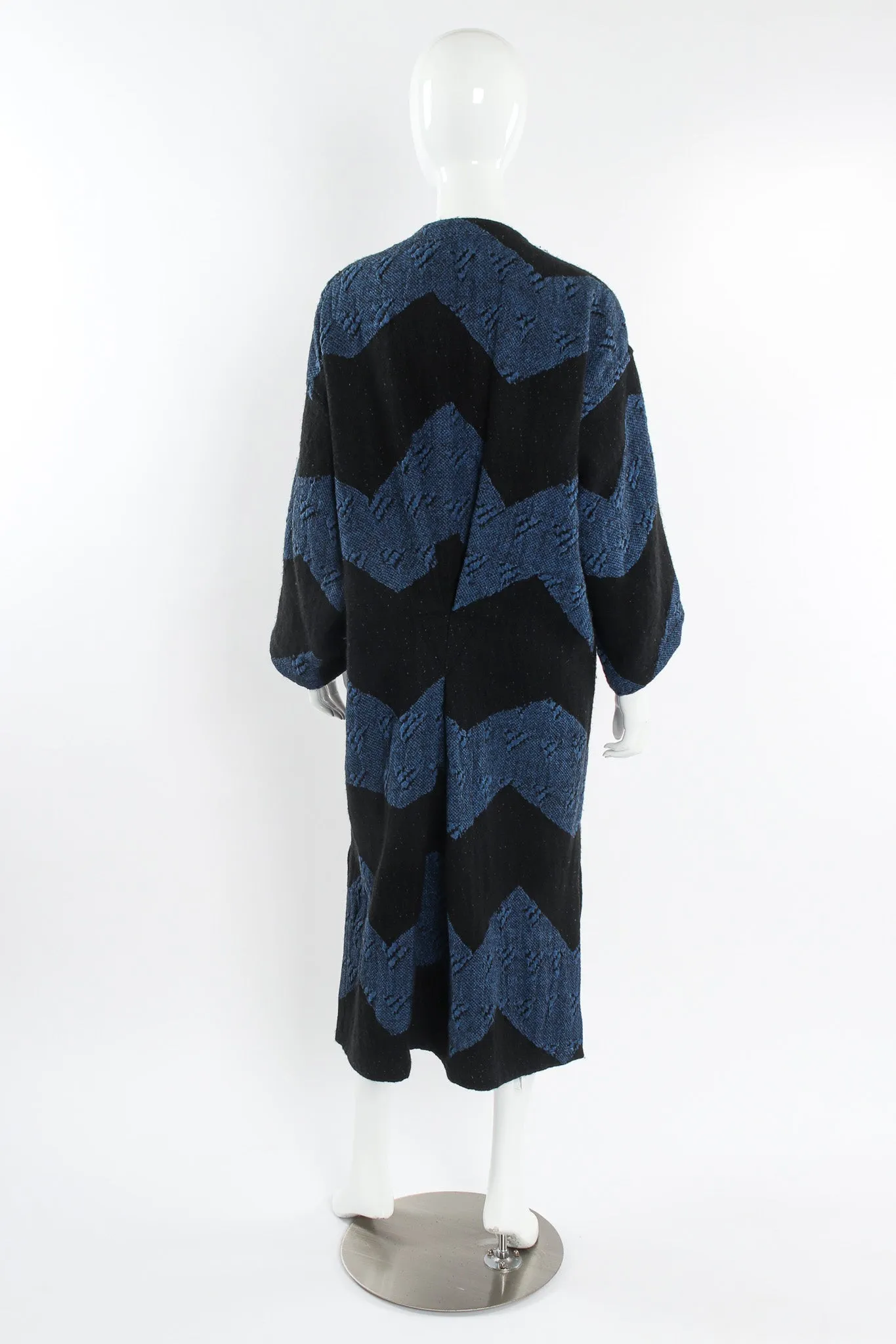 1980s Geo Stripe Textured Linen Duster