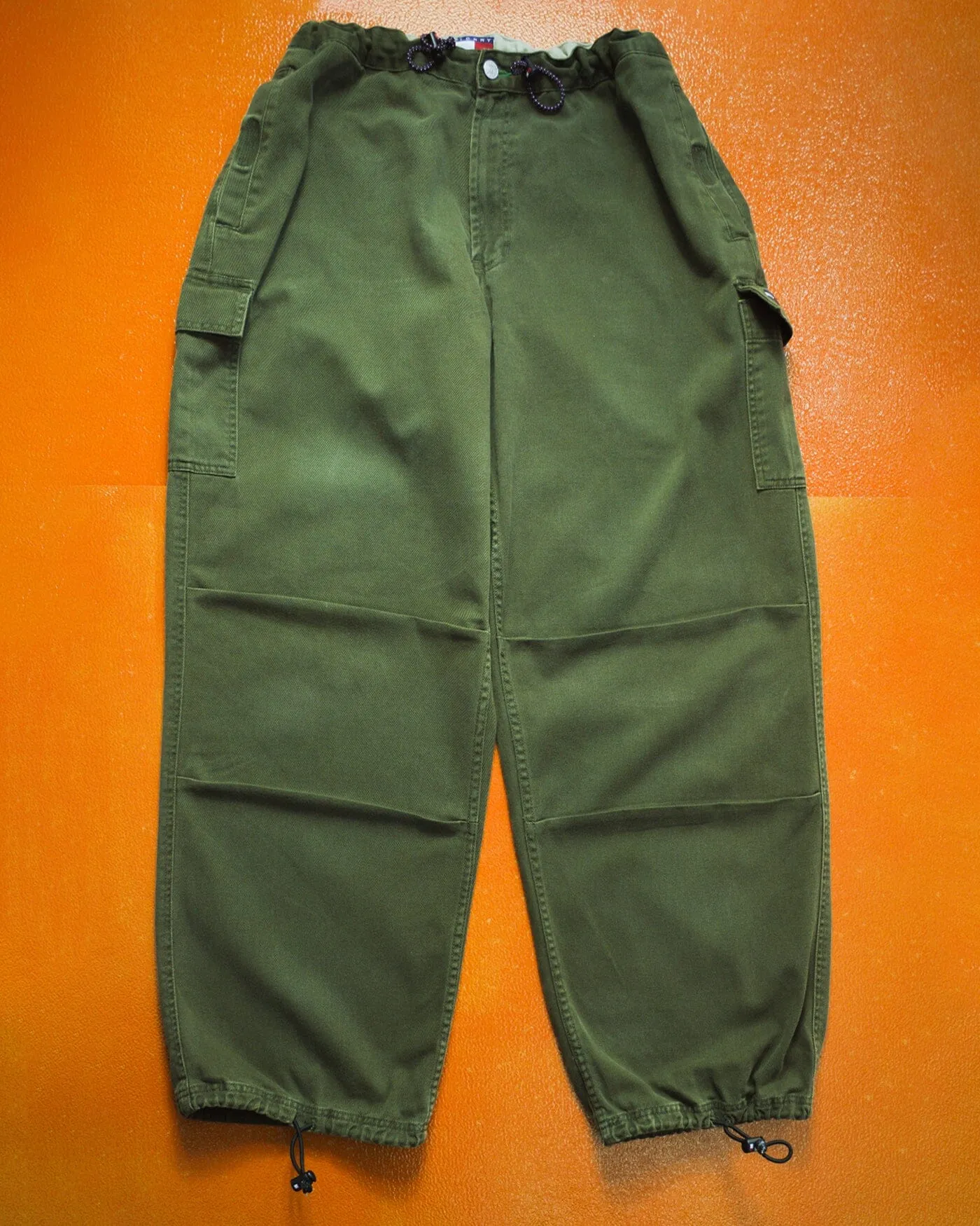 1999 Washed Green Military Style Wide Cargo Pants  (32~36)