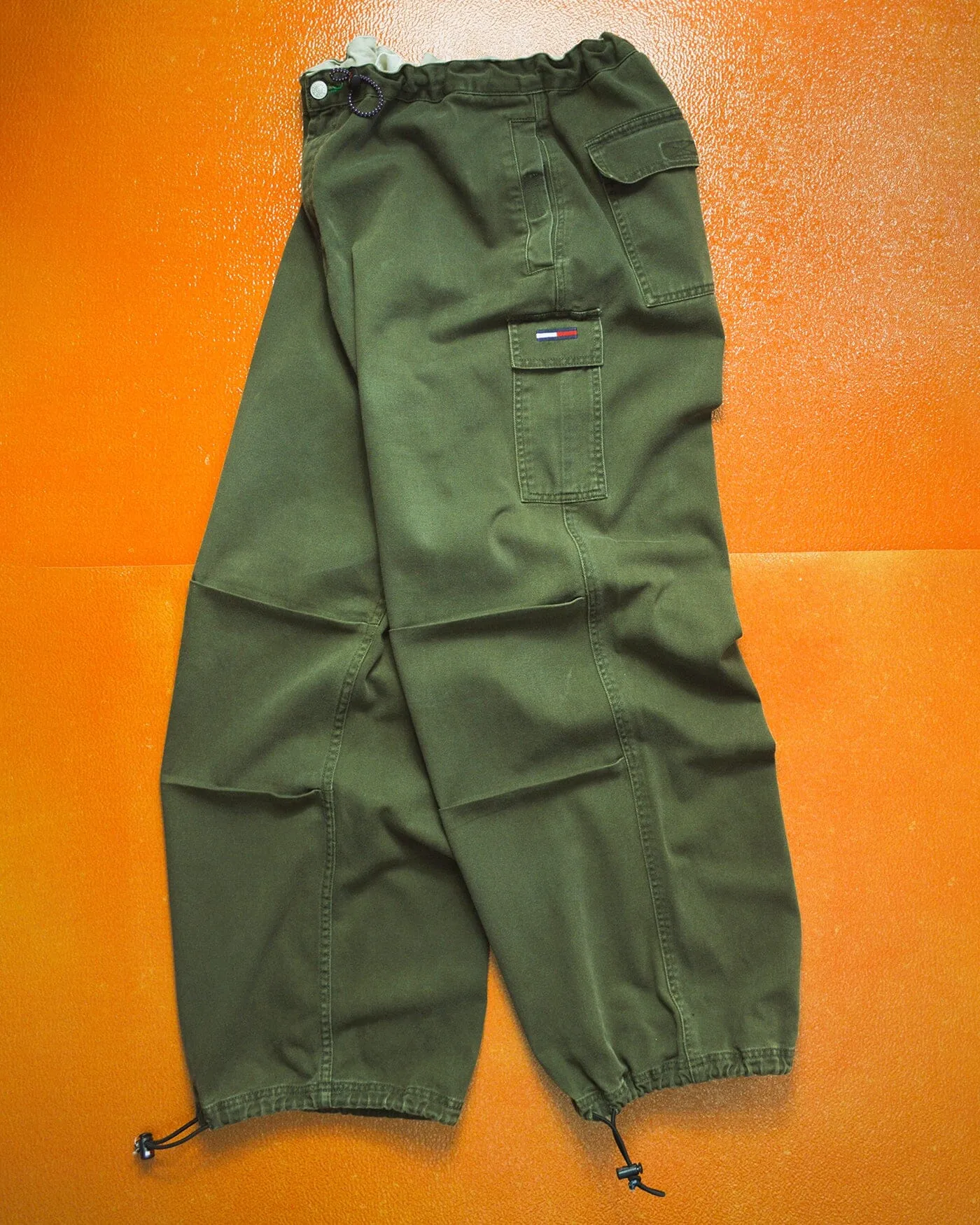 1999 Washed Green Military Style Wide Cargo Pants  (32~36)