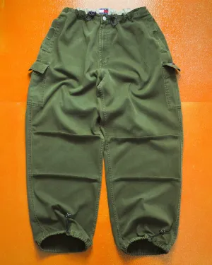 1999 Washed Green Military Style Wide Cargo Pants  (32~36)