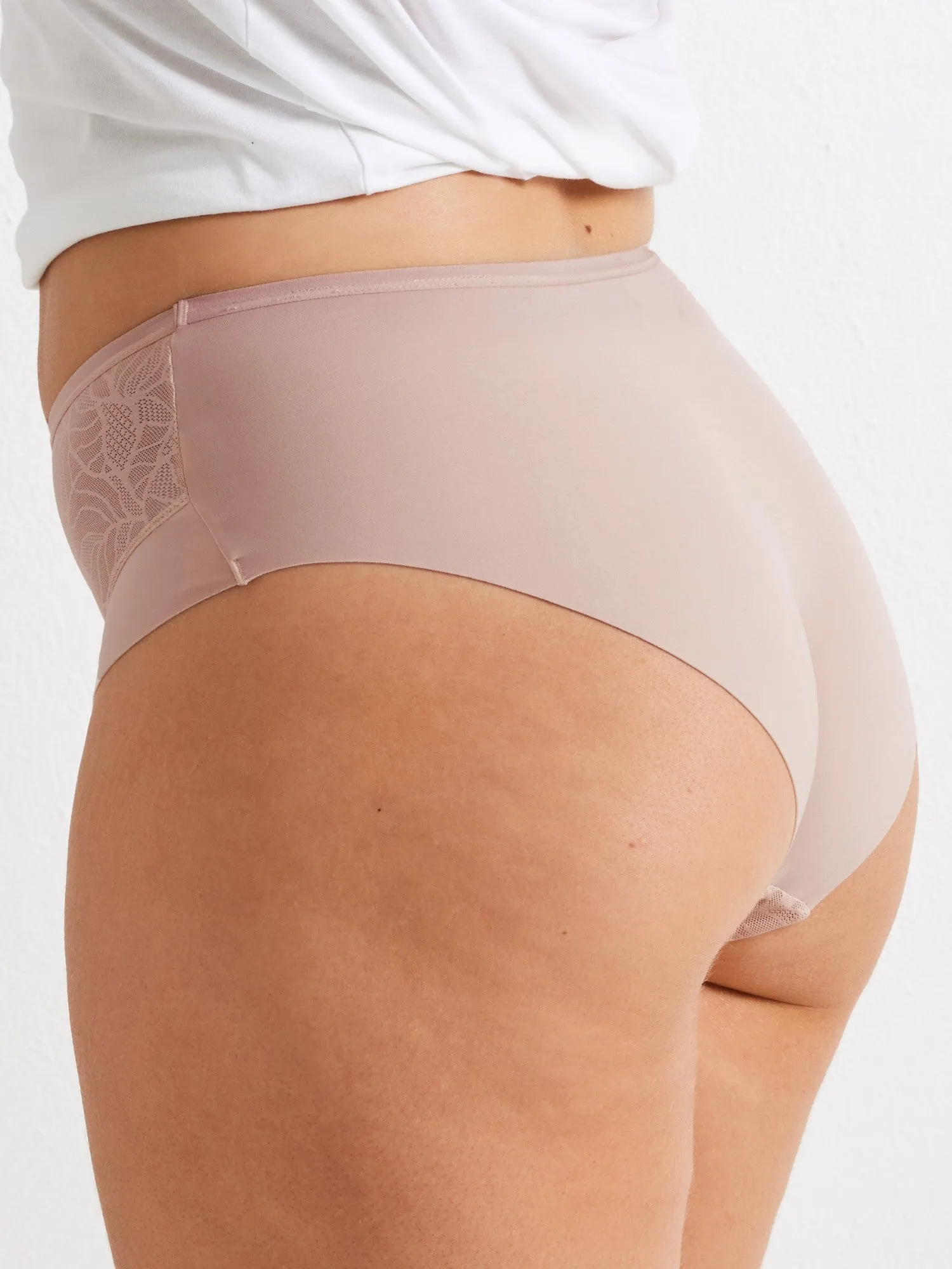 2 Pack Sleek & Smooth Lace Mid Rise