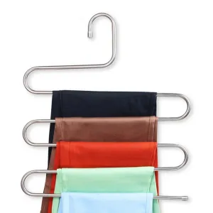 5 Layers Stainless Steel S-type Storage Space Saver Storage Rack Trousers Hanger