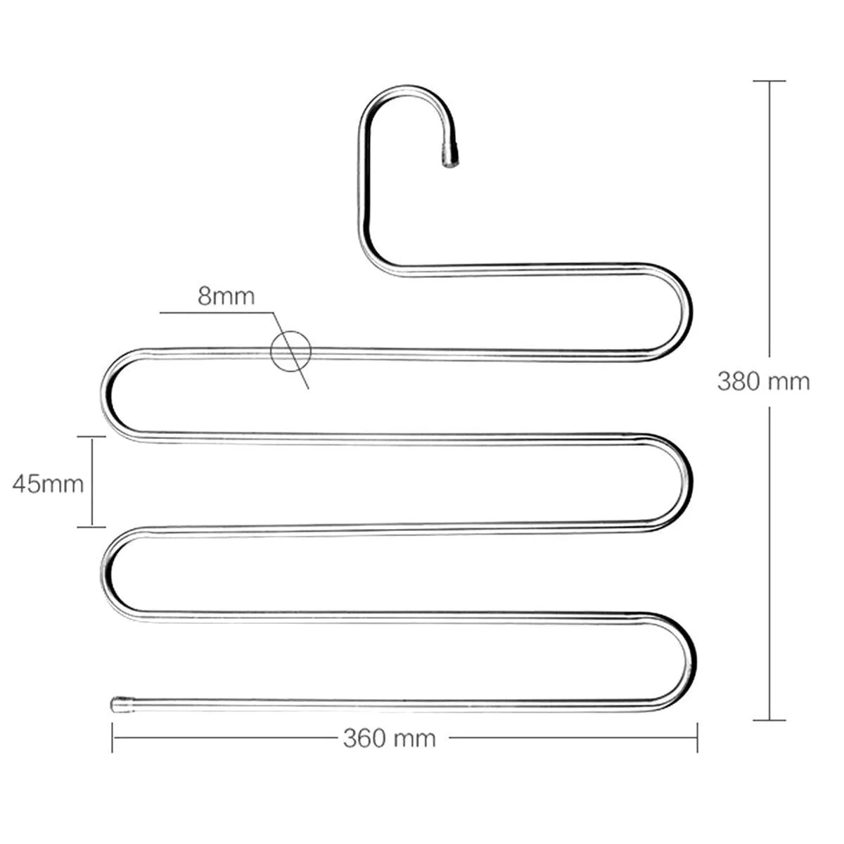 5 Layers Stainless Steel S-type Storage Space Saver Storage Rack Trousers Hanger