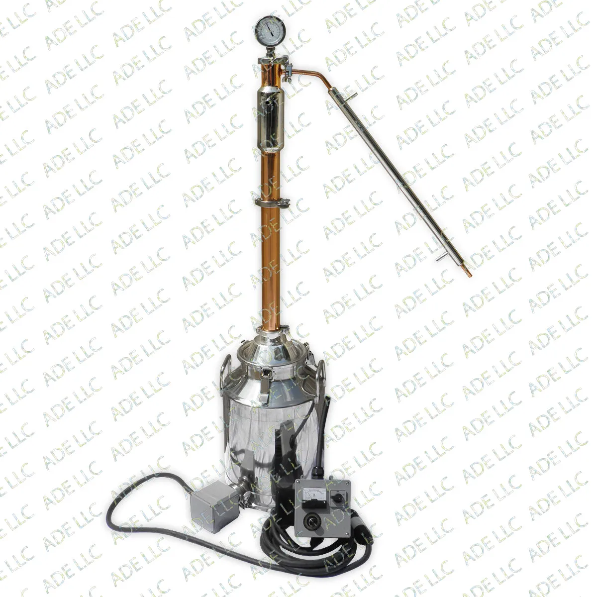 8 Gallon Stainless Still with 2" Copper and Stainless Reflux Column and 5500 Watt Controller