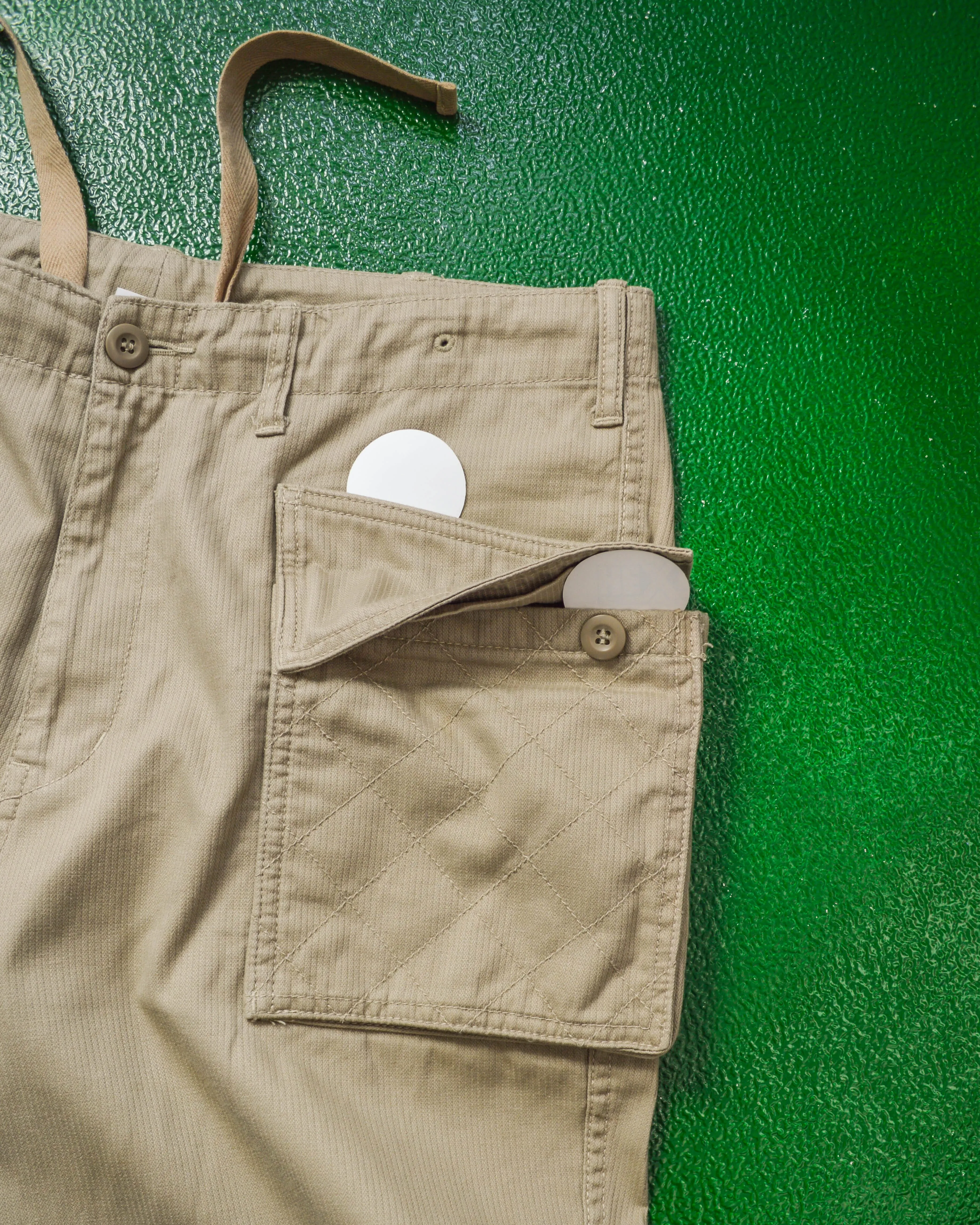 90s Dual Compartment Patch Pocket Tan Cargo Pants (~32~)