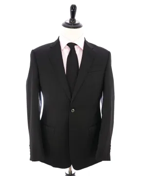 ARMANI COLLEZIONI - Black On Black Sleek Stripe “G Line” Wool Suit - 38R