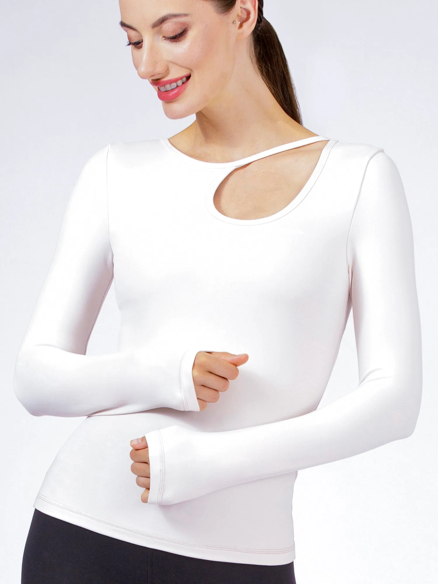 ATMAN LONG SLEEVE CUTOUT TEE