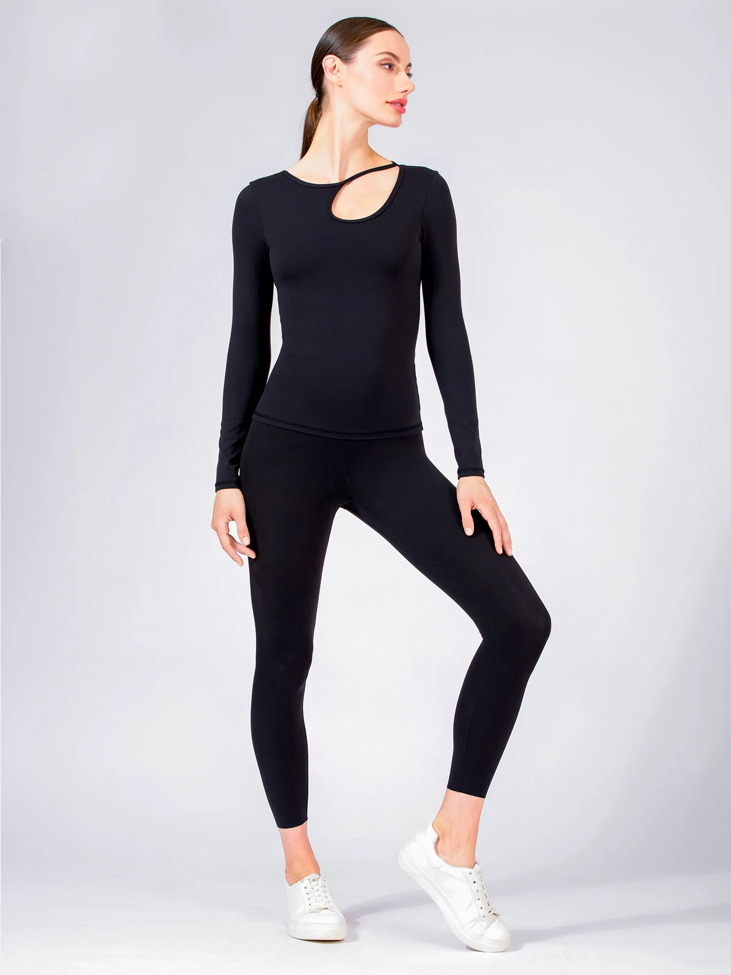 ATMAN LONG SLEEVE CUTOUT TEE