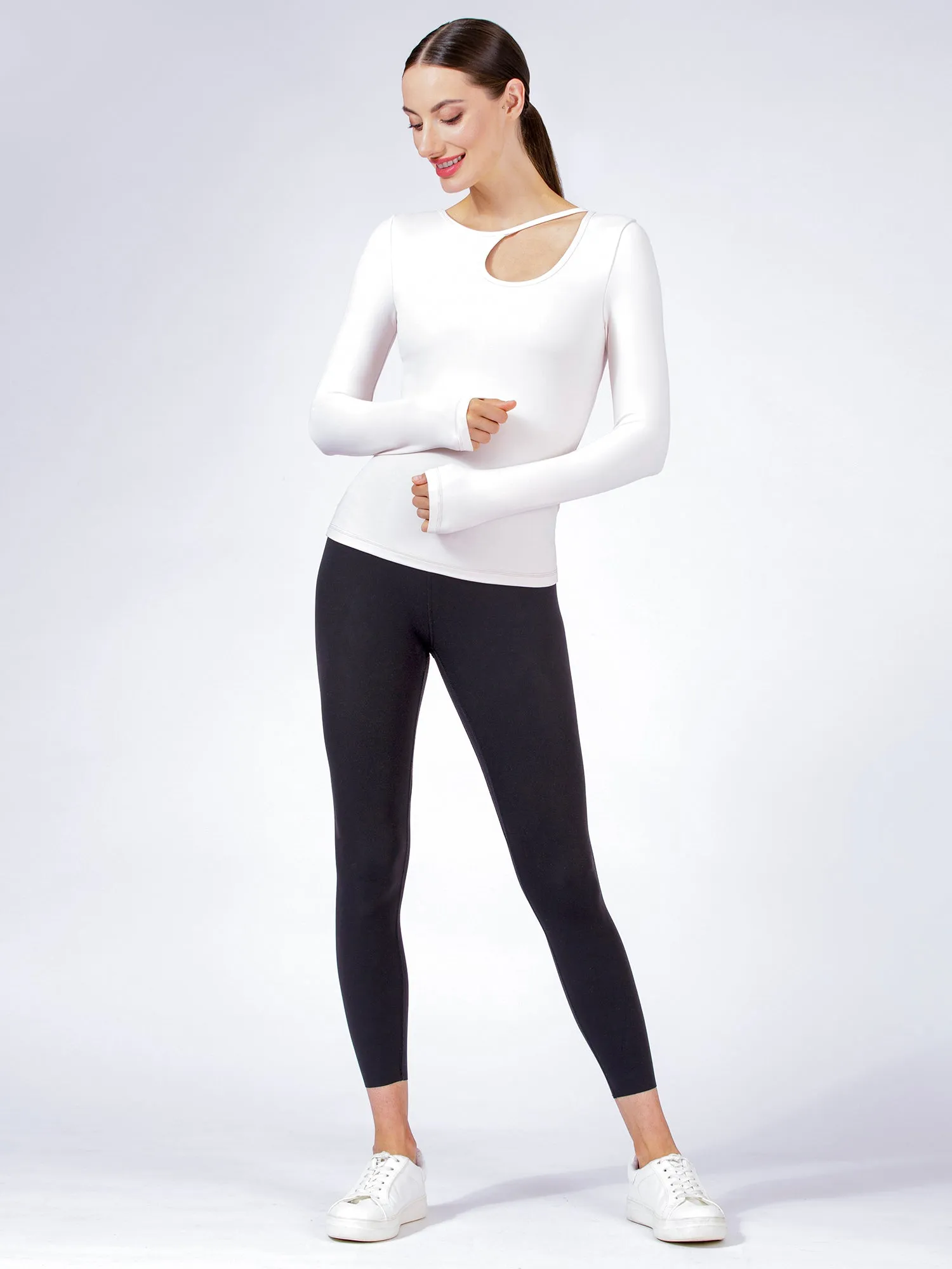 ATMAN LONG SLEEVE CUTOUT TEE