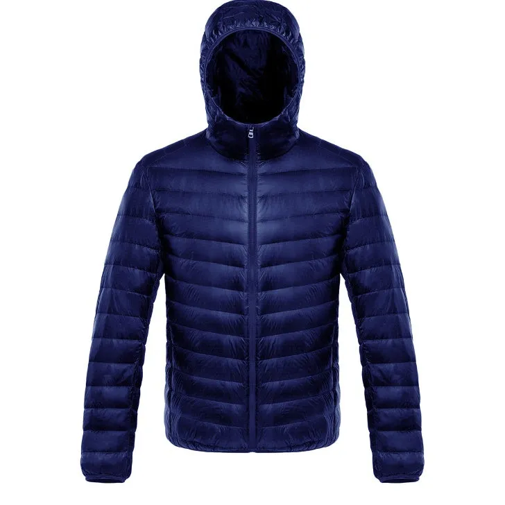 Autumn and winter new men's down jacket large size casual short paragraph collar thin men's down jacket