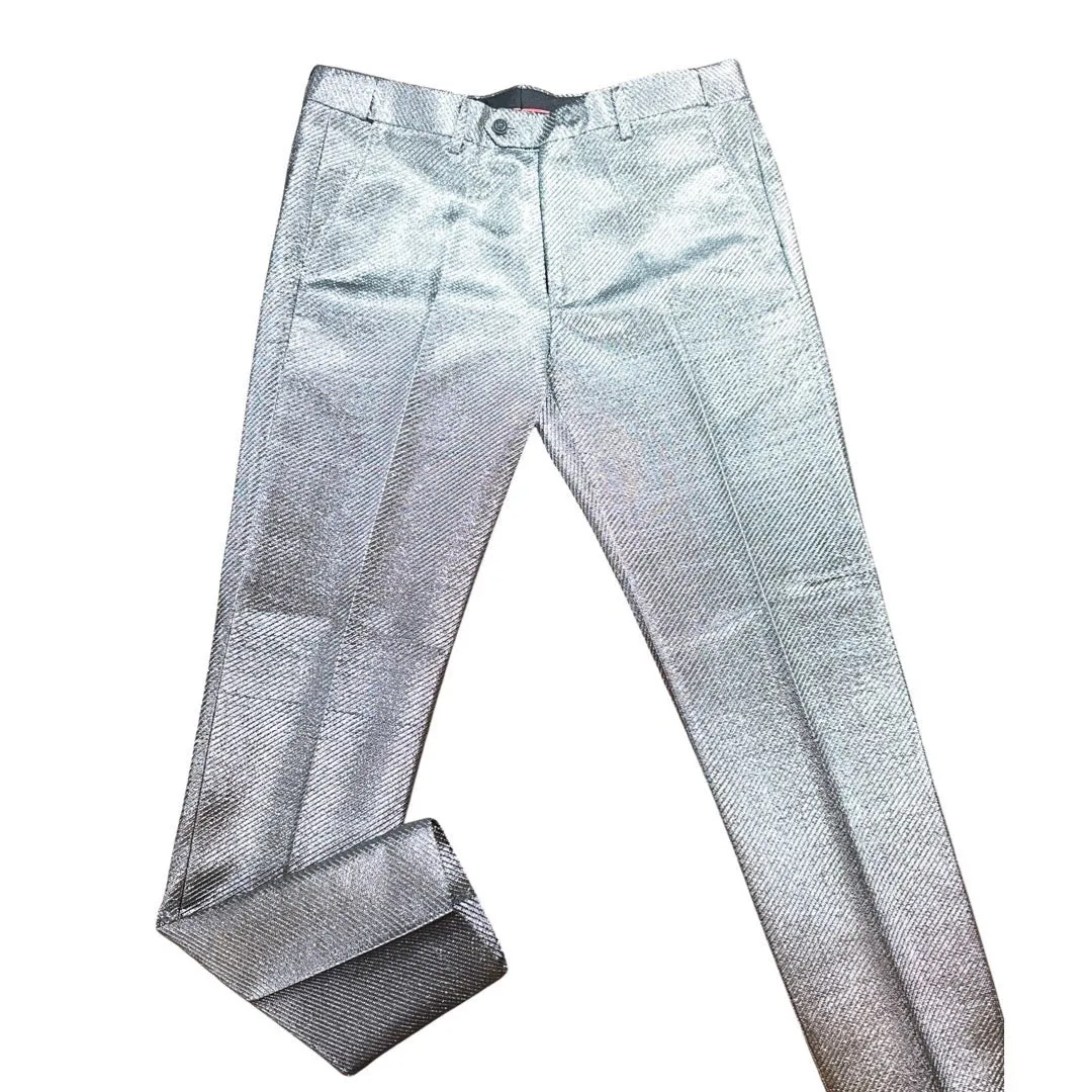 Barabas Metallic Silver High End Dress Pants