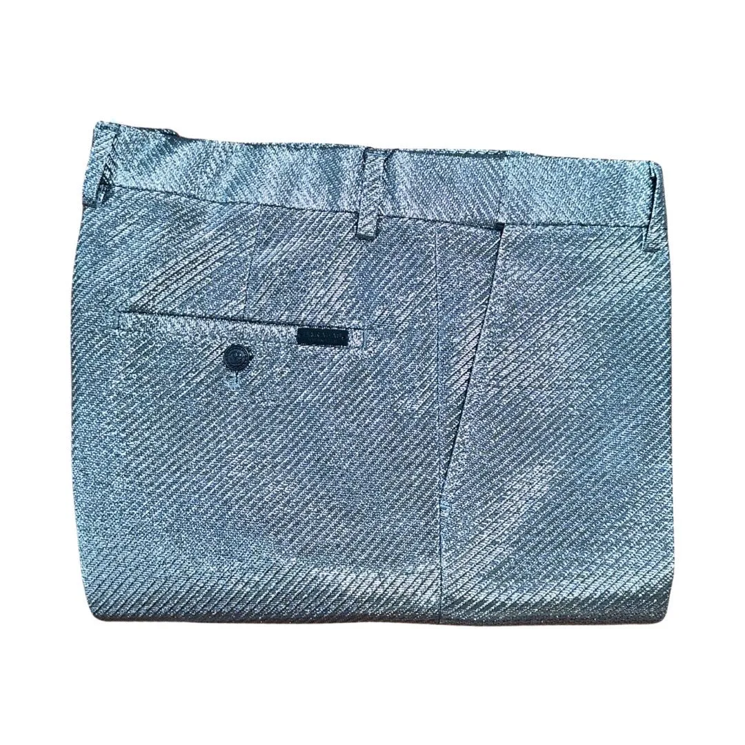 Barabas Metallic Silver High End Dress Pants