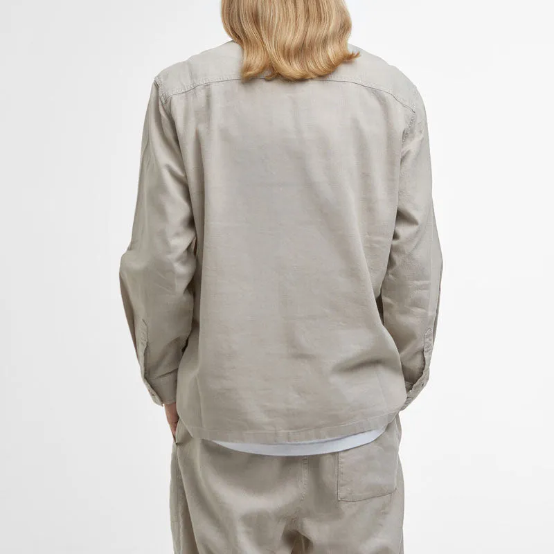 BARBOUR Natural Linen Blend Overshirt in Mist