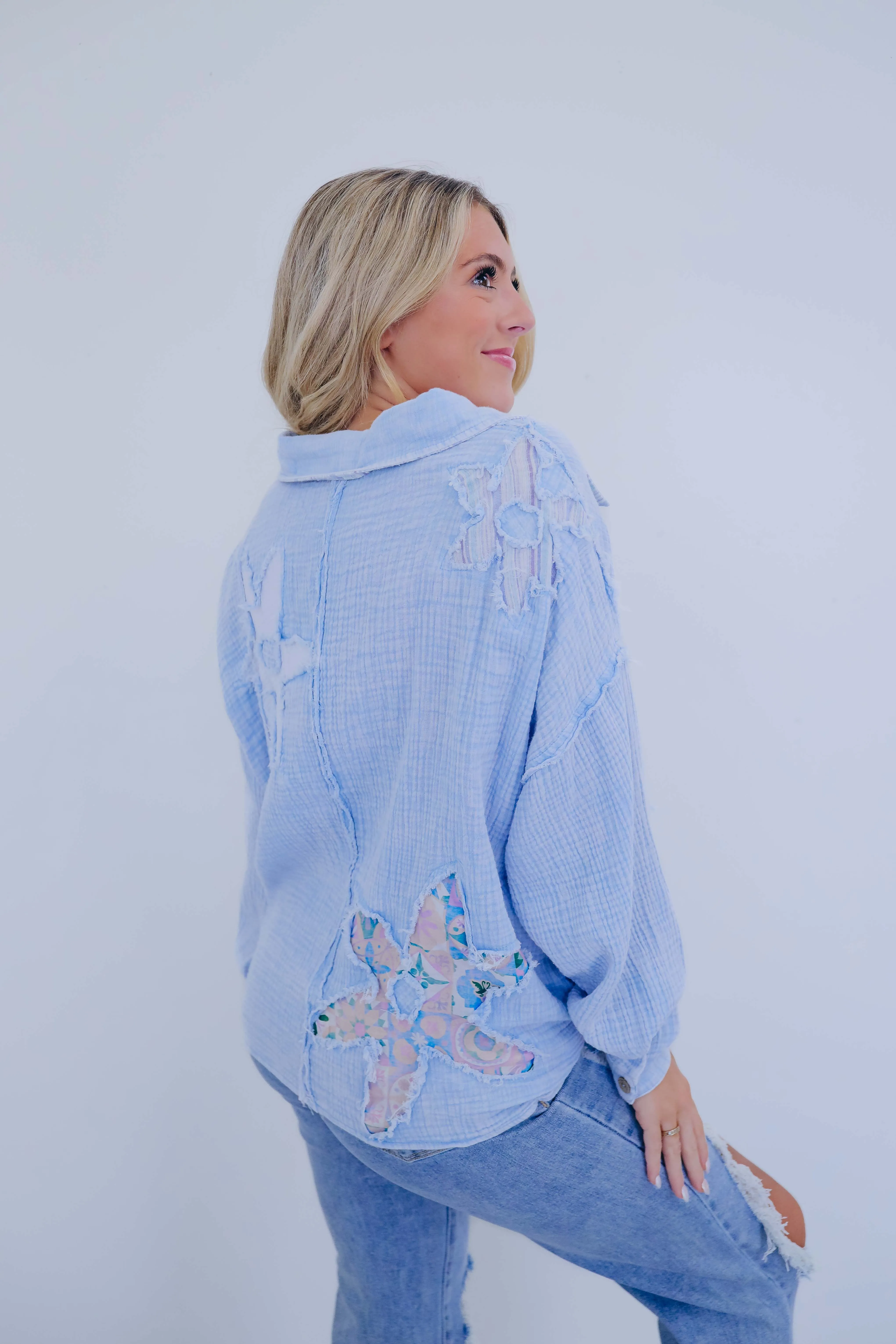 ***Beachy Chic Button Up Shirt By Oli & Hali - 2 Colors SAMPLE