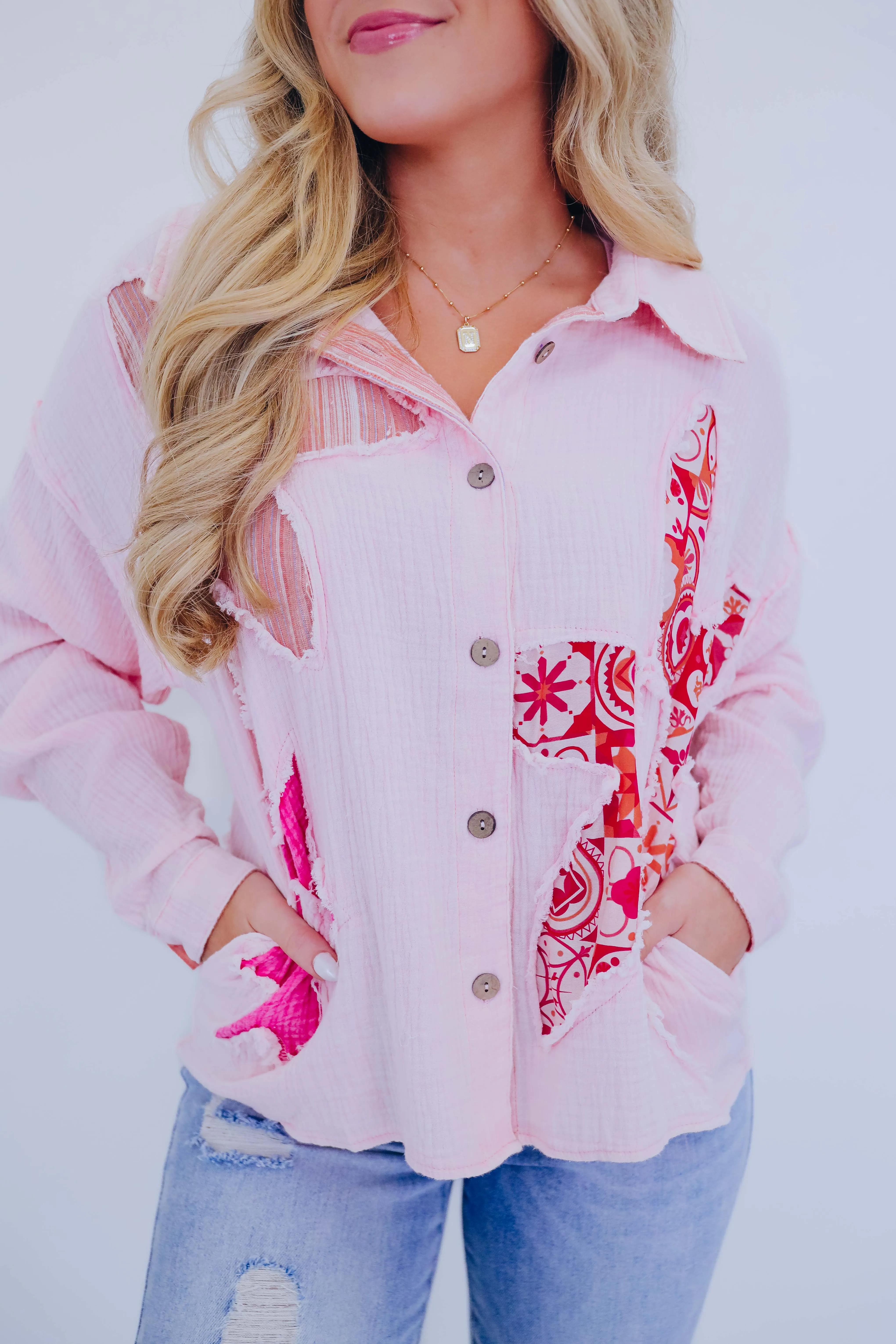 ***Beachy Chic Button Up Shirt By Oli & Hali - 2 Colors SAMPLE