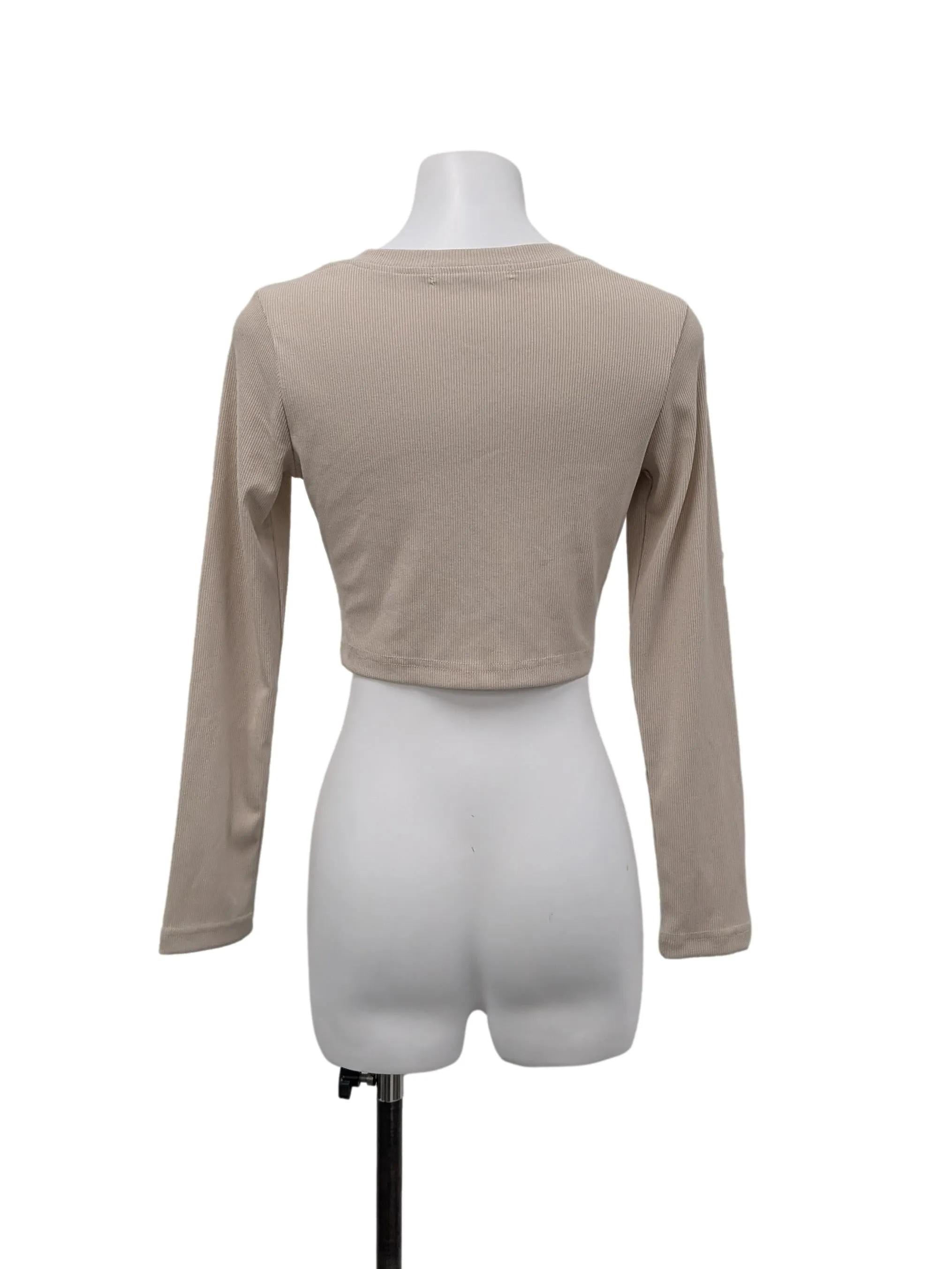 Beige Round Neck Cardigan