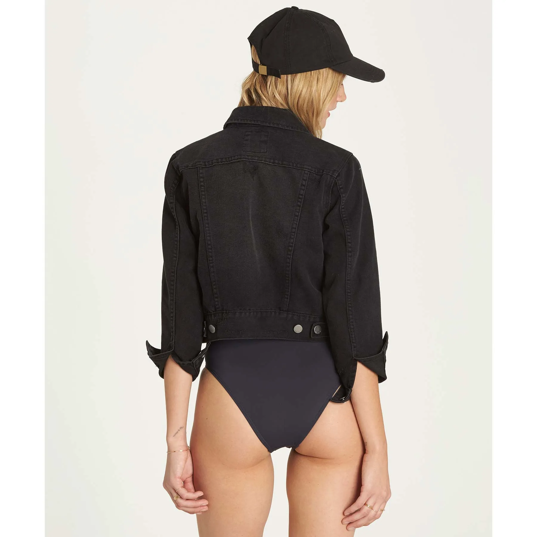 Billabong Women's Beamin and Dreamin Denim Jacket | Black Pebble