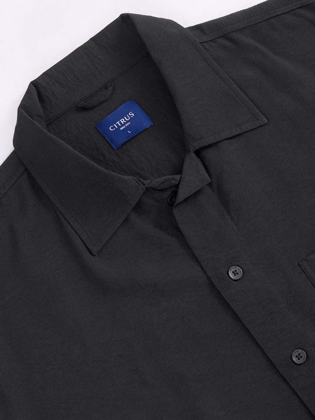 Black Plain Summer Overshirt