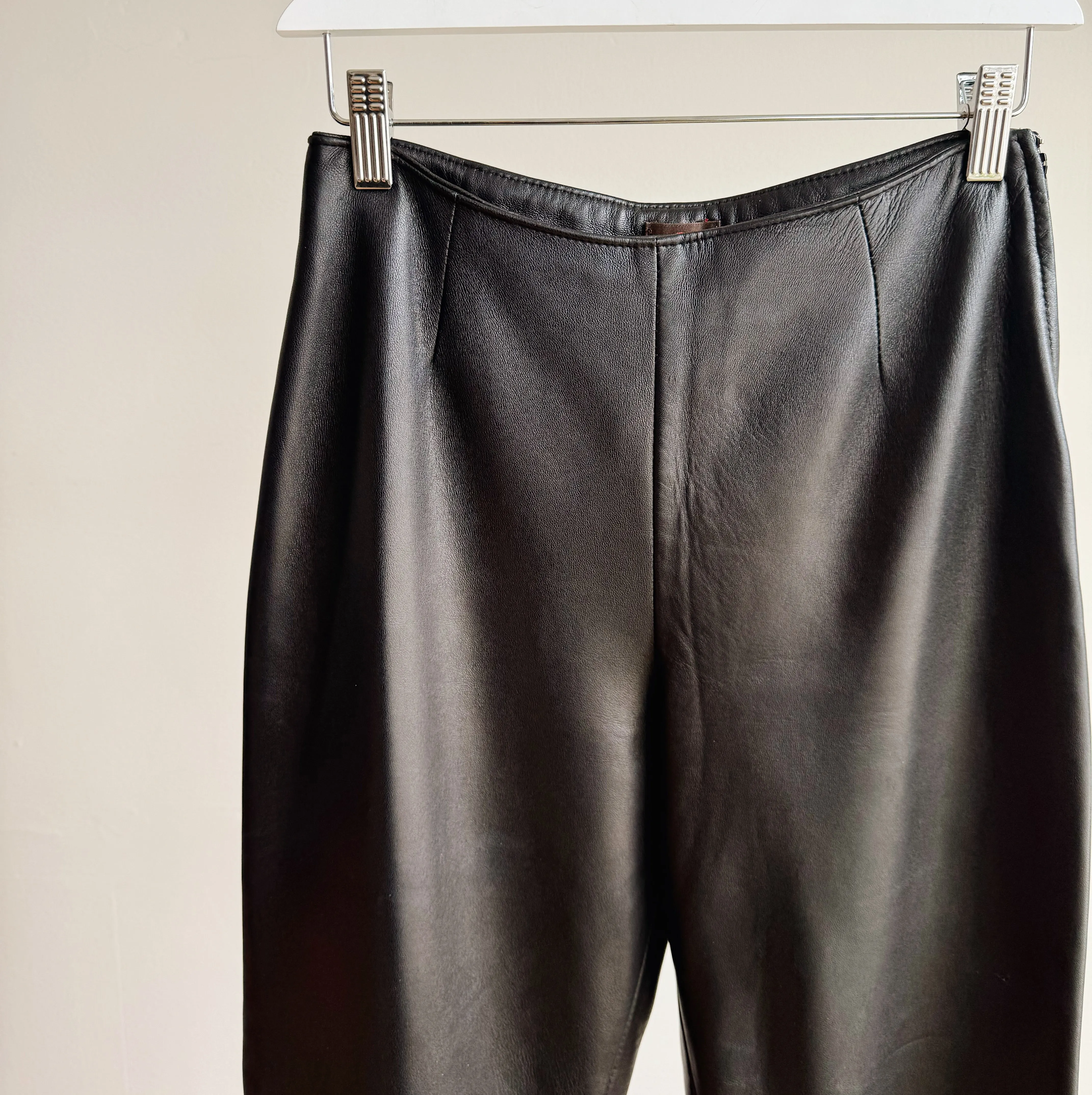 Black Soft Leather Pants