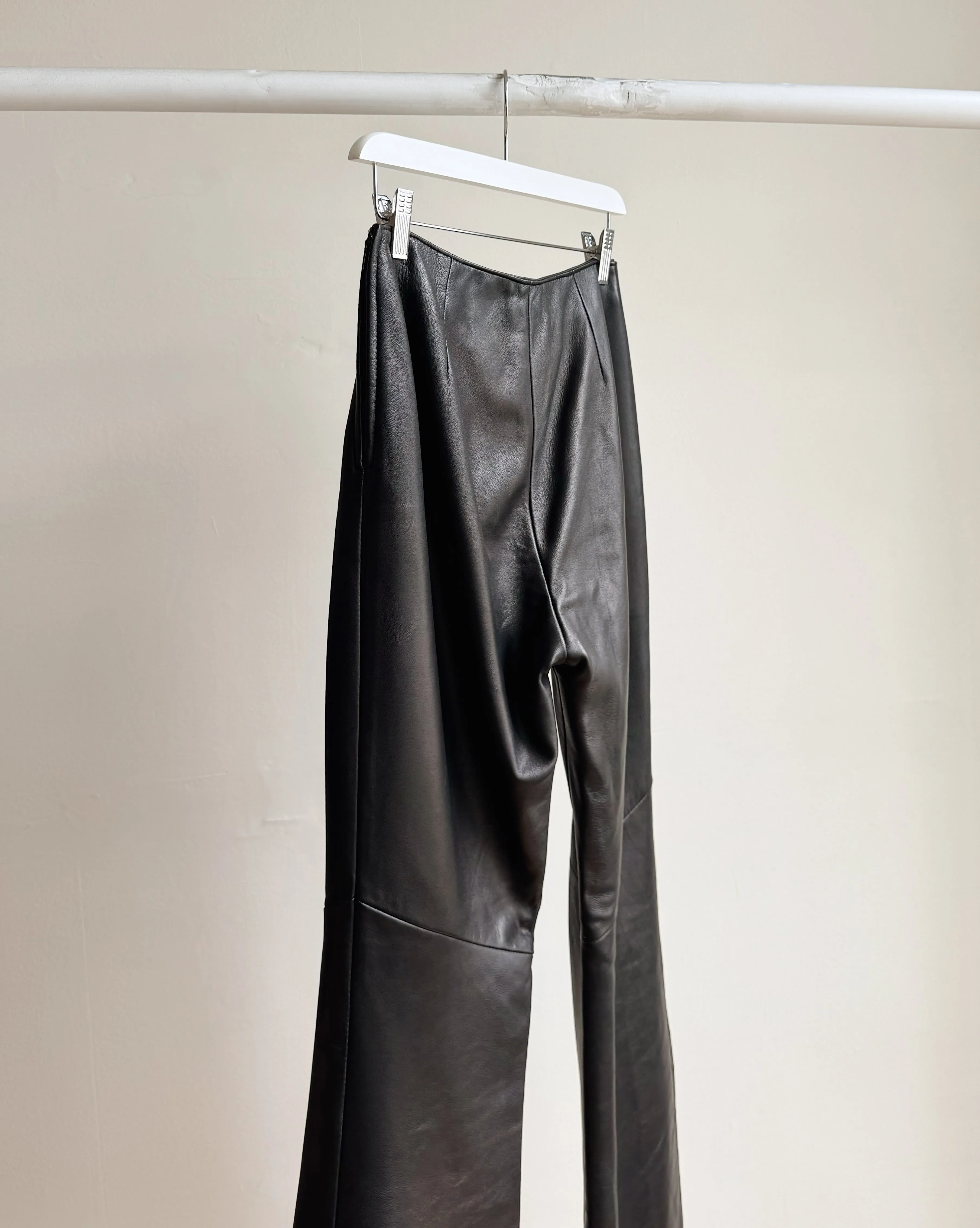 Black Soft Leather Pants