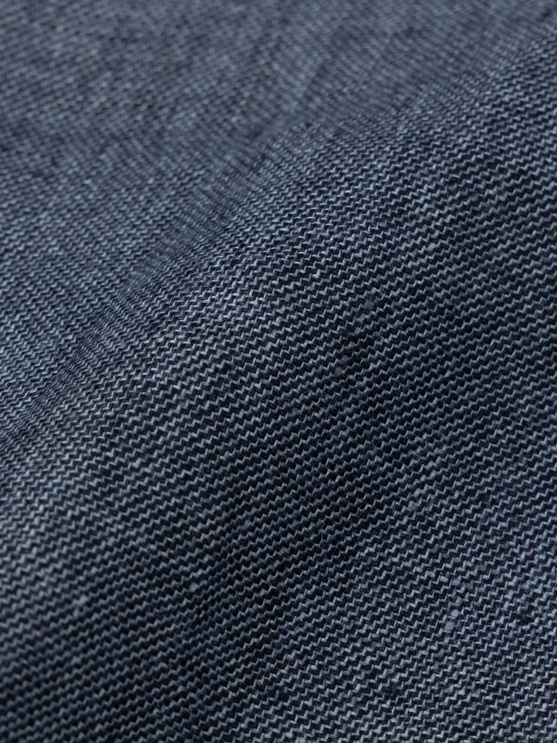 Blue Textured Linen Nehru Jacket