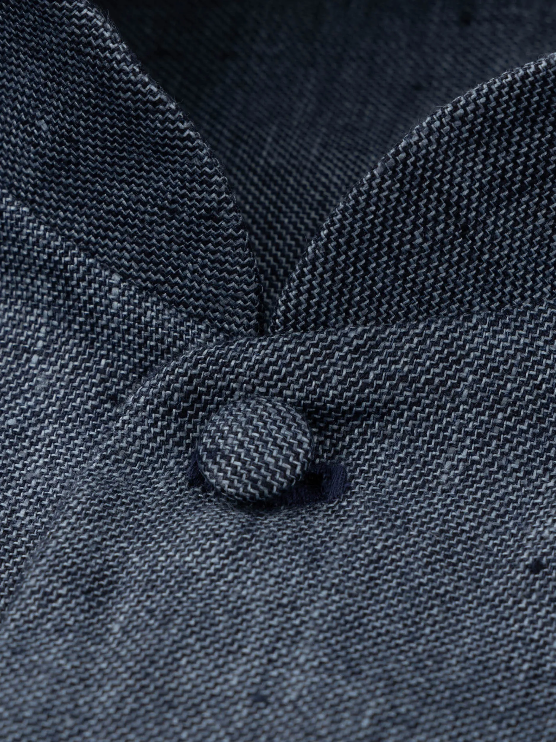 Blue Textured Linen Nehru Jacket
