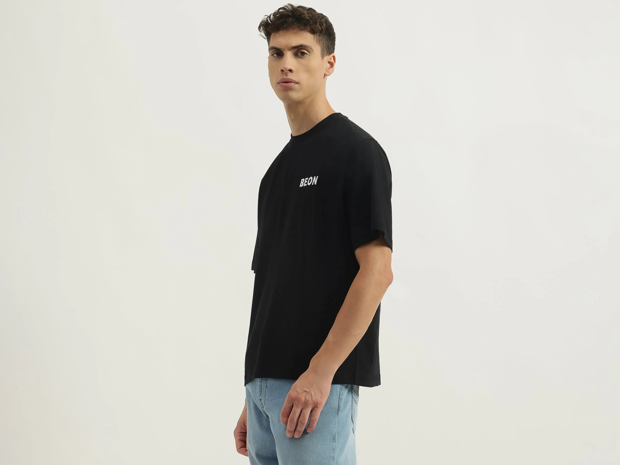 Boxy Fit Round Neck Printed Tshirt