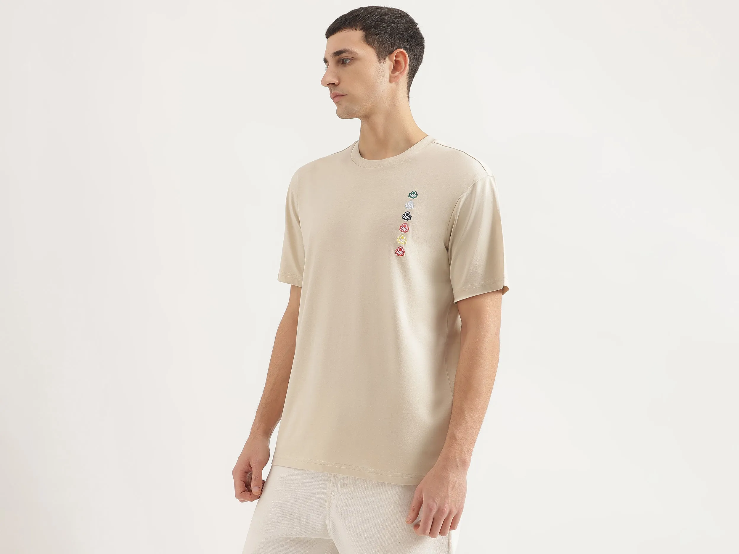 Boxy Fit Round Neck Solid T-Shirt