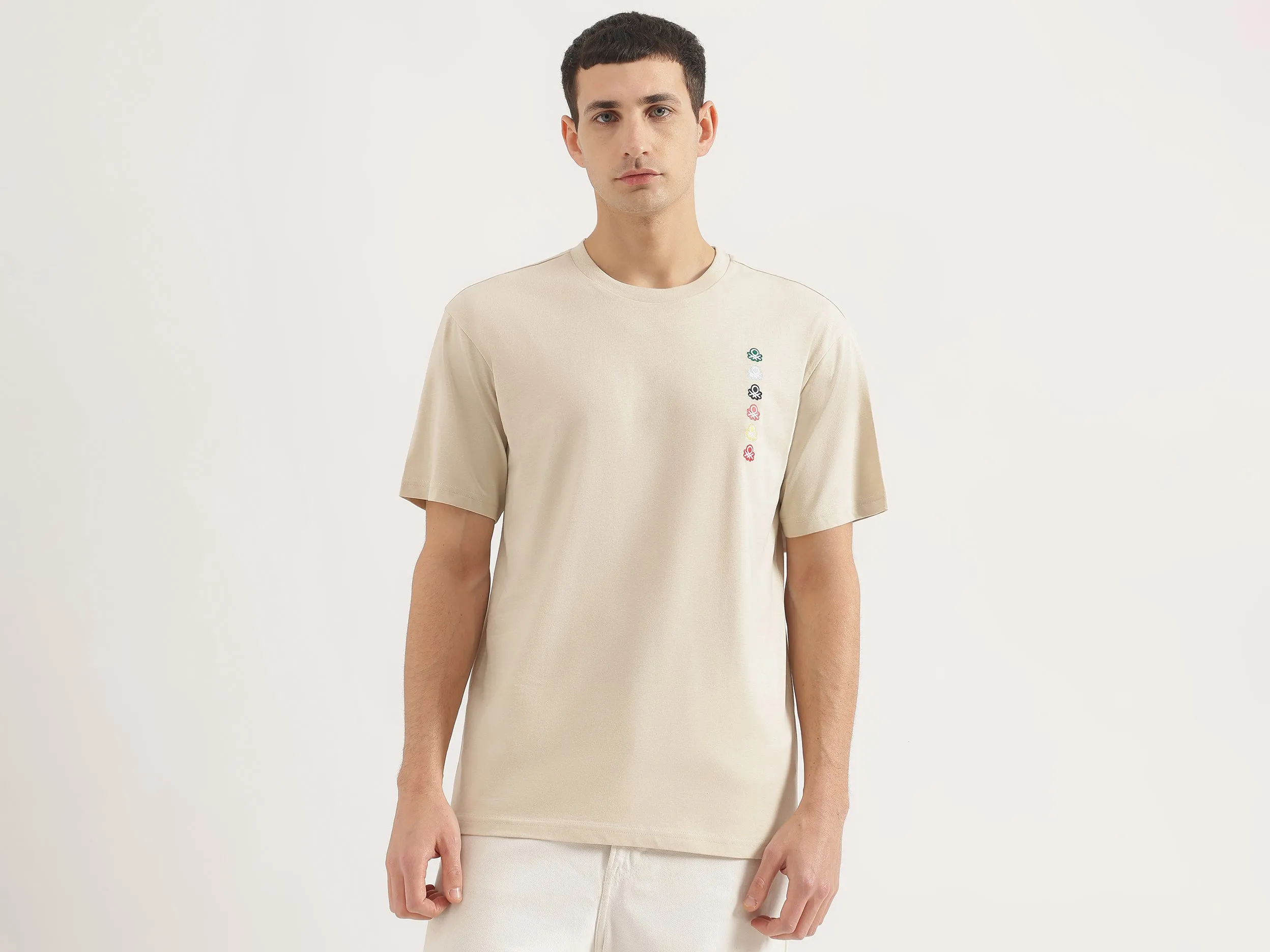 Boxy Fit Round Neck Solid T-Shirt