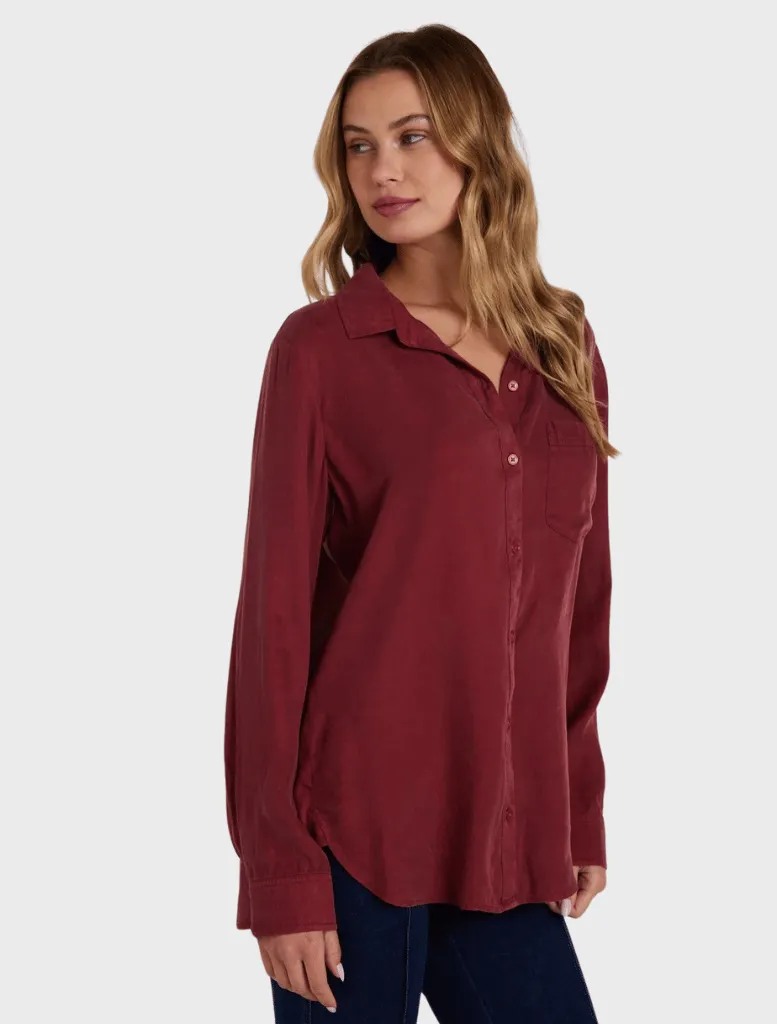 Boyfriend Shirt - Sweet Merlot
