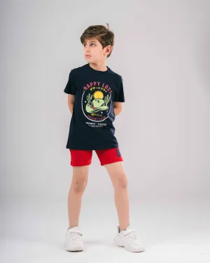 Boys Half-Sleeves T-shirt Happy Lost Printed