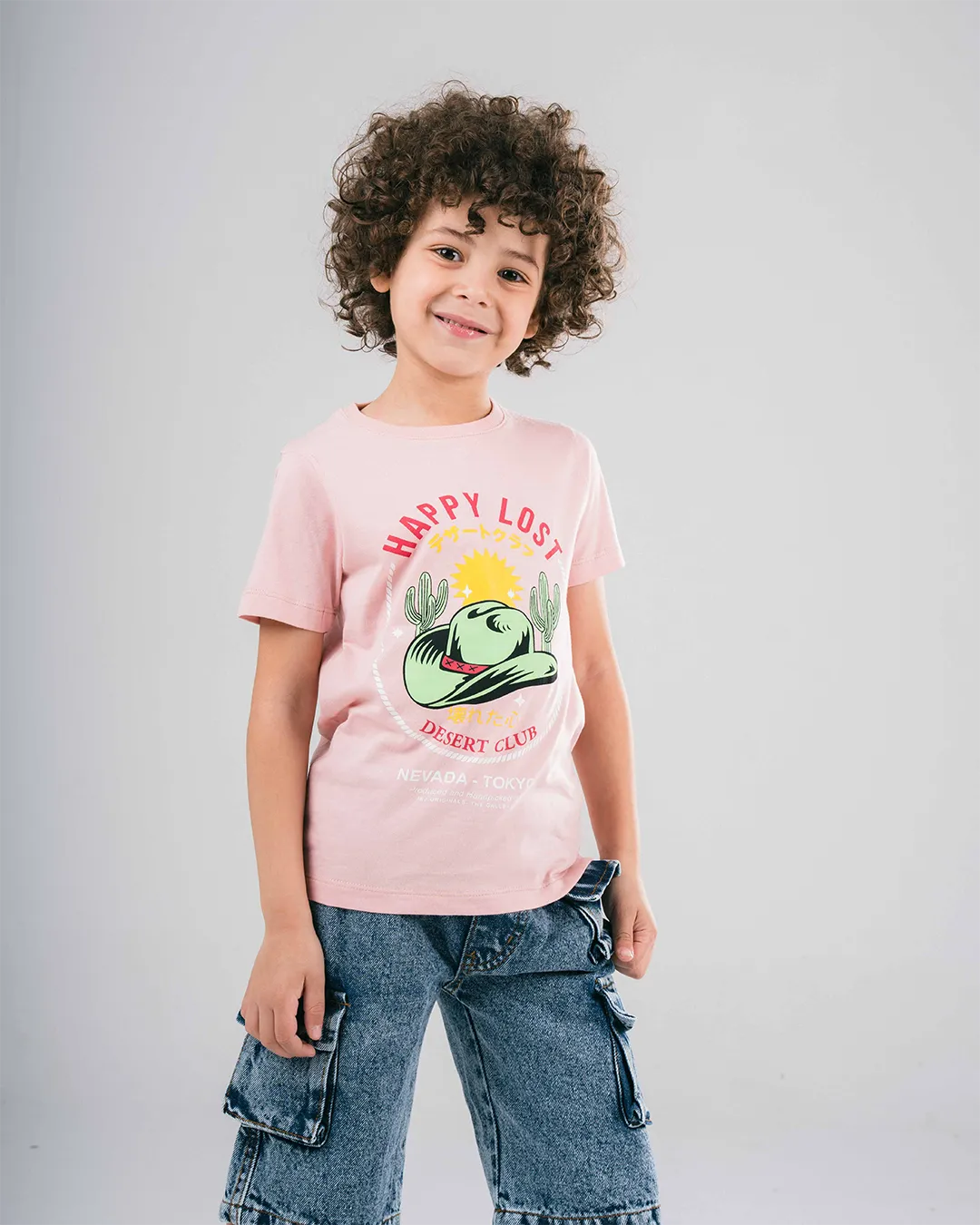 Boys Half-Sleeves T-shirt Happy Lost Printed