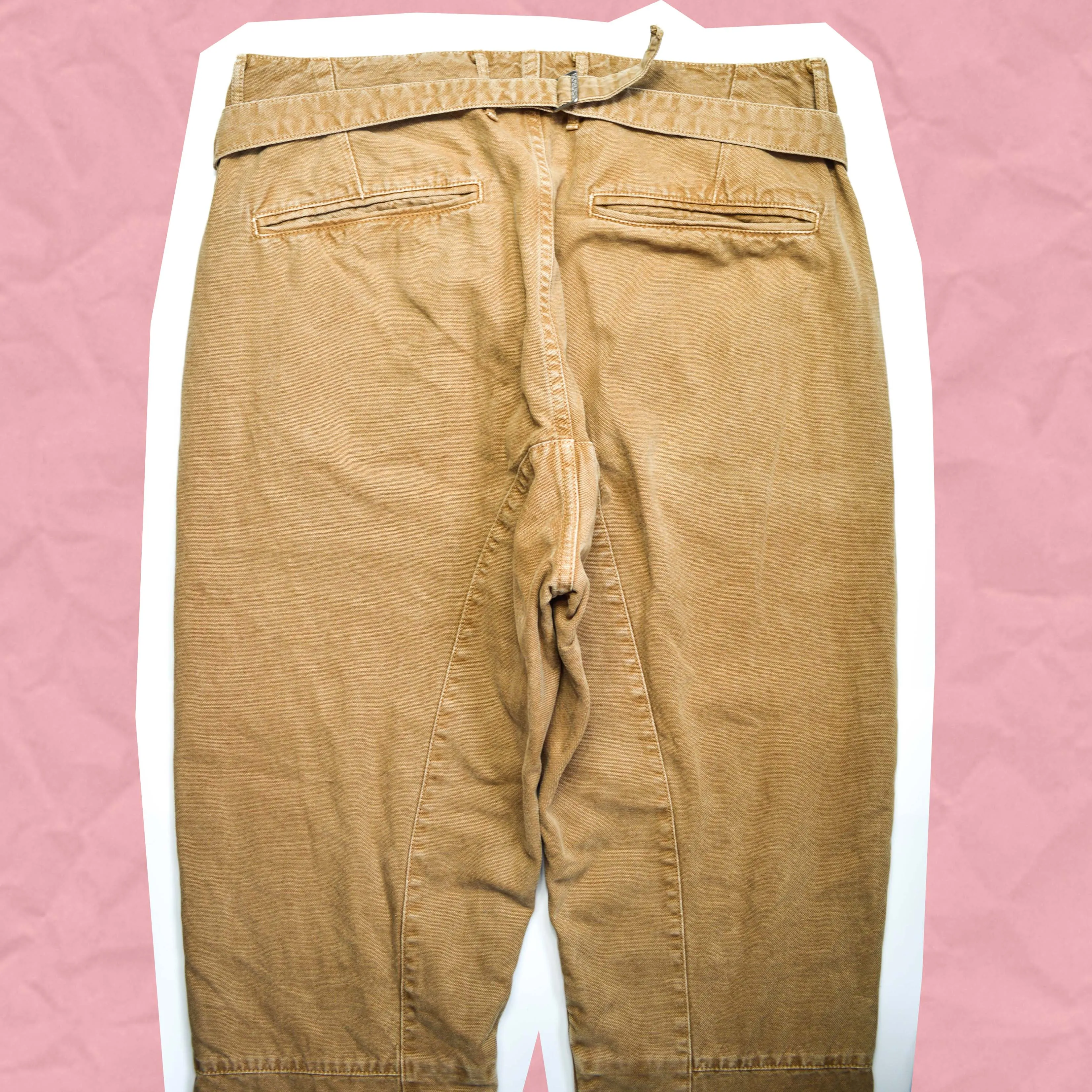 Brown Panelled Tapered Denim Pants (30~32)