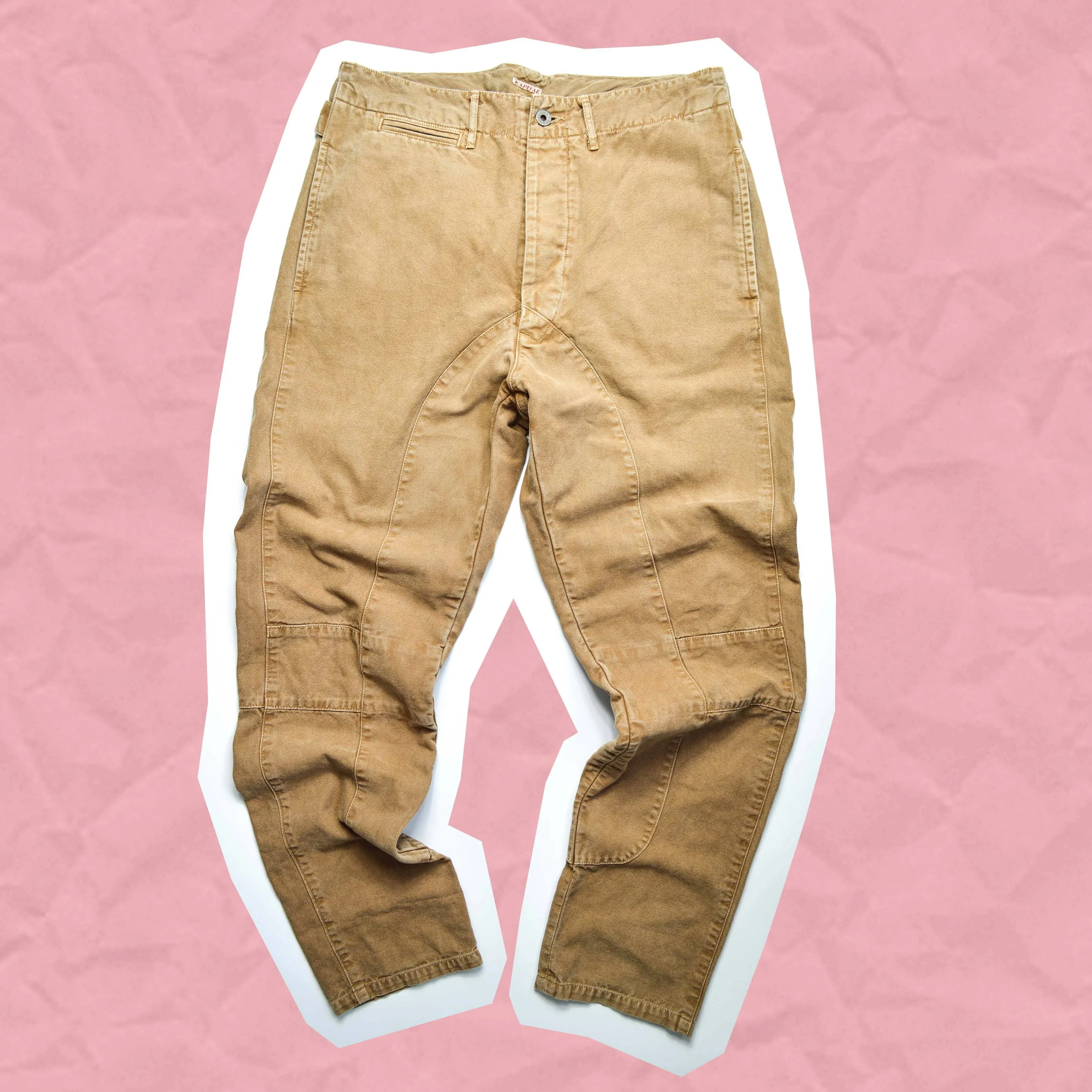 Brown Panelled Tapered Denim Pants (30~32)