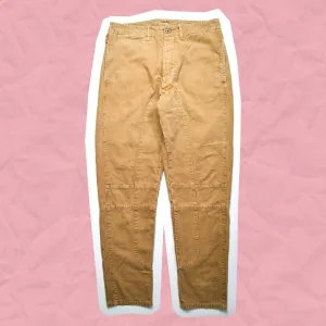 Brown Panelled Tapered Denim Pants (30~32)