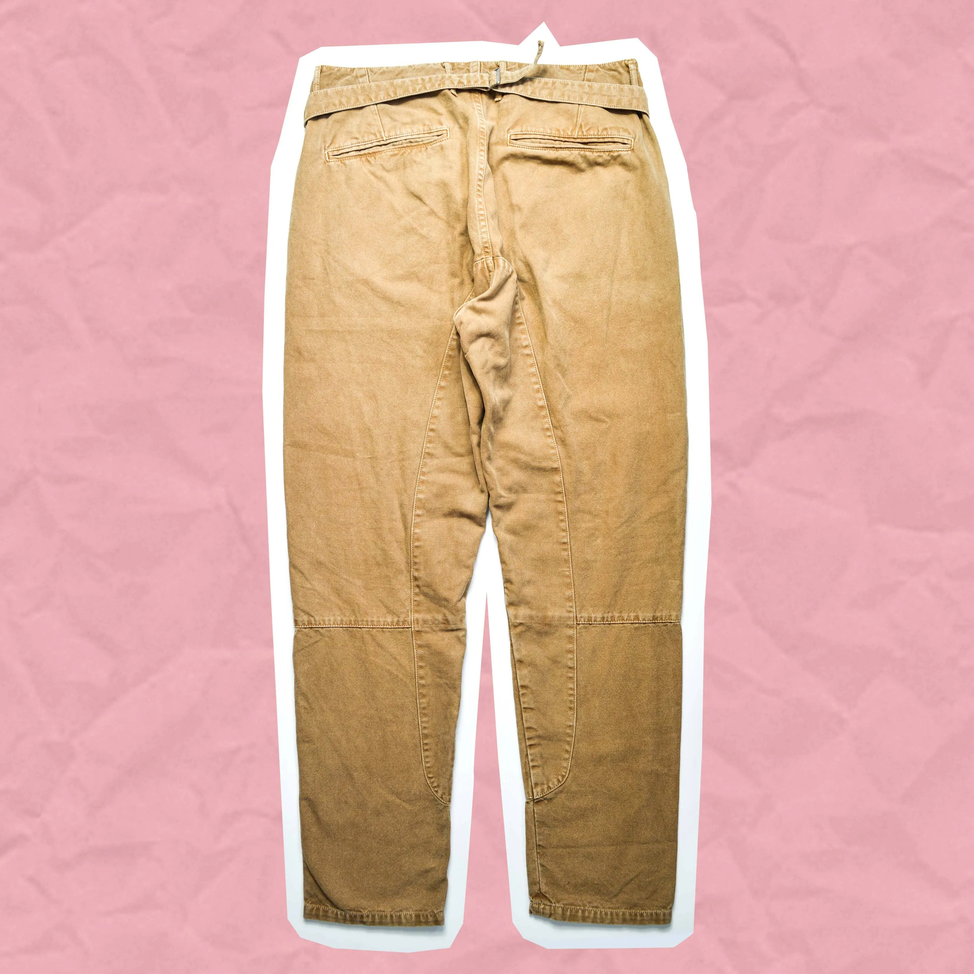Brown Panelled Tapered Denim Pants (30~32)