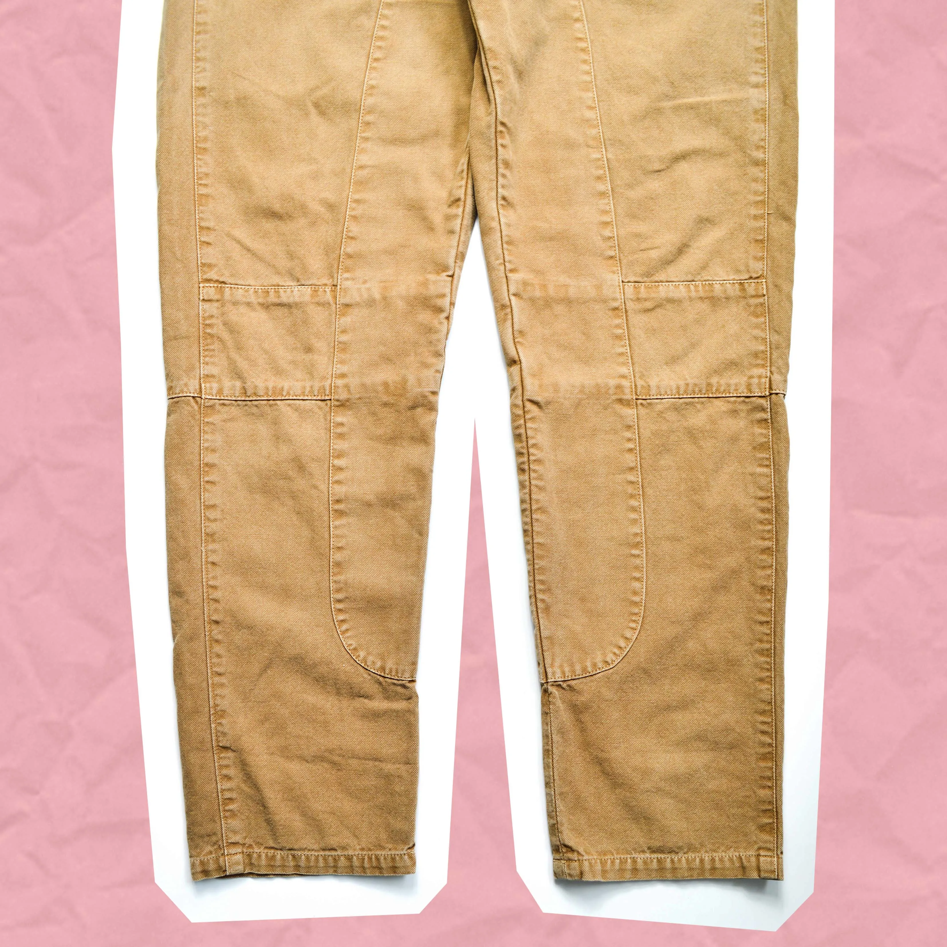 Brown Panelled Tapered Denim Pants (30~32)