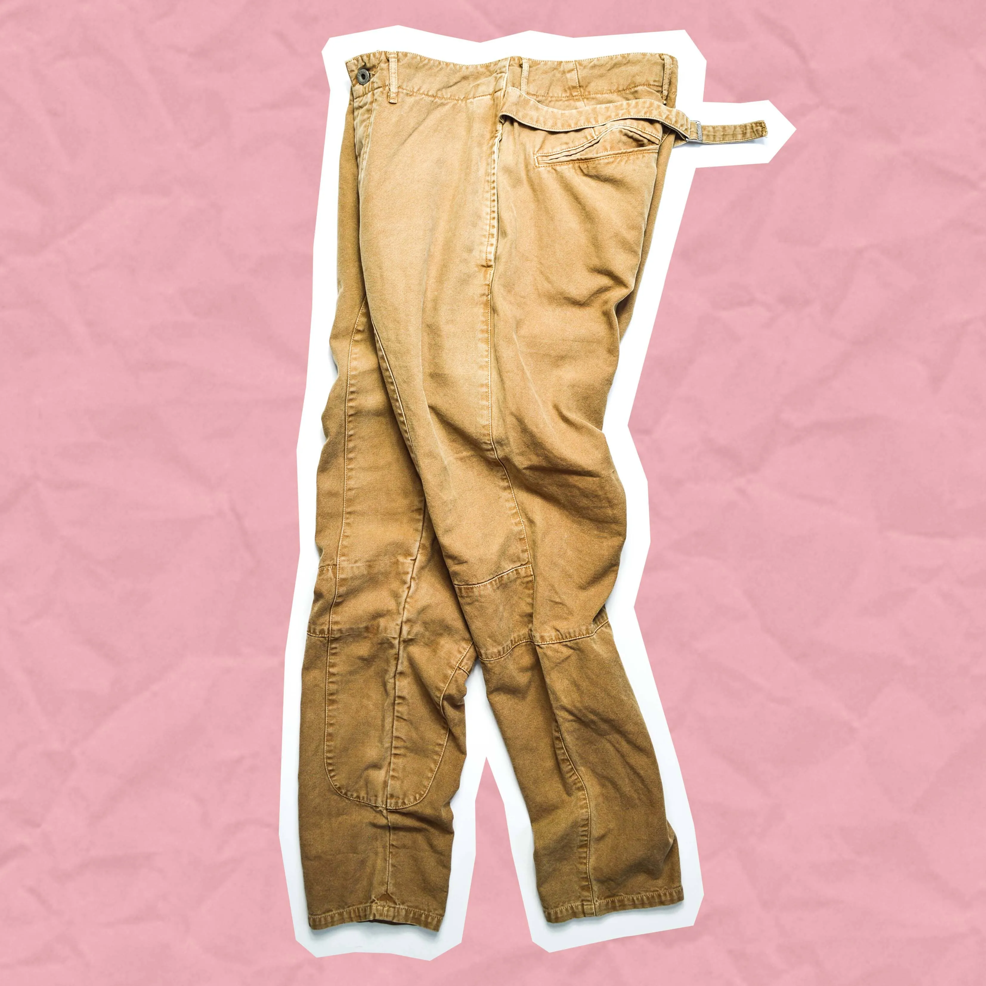Brown Panelled Tapered Denim Pants (30~32)
