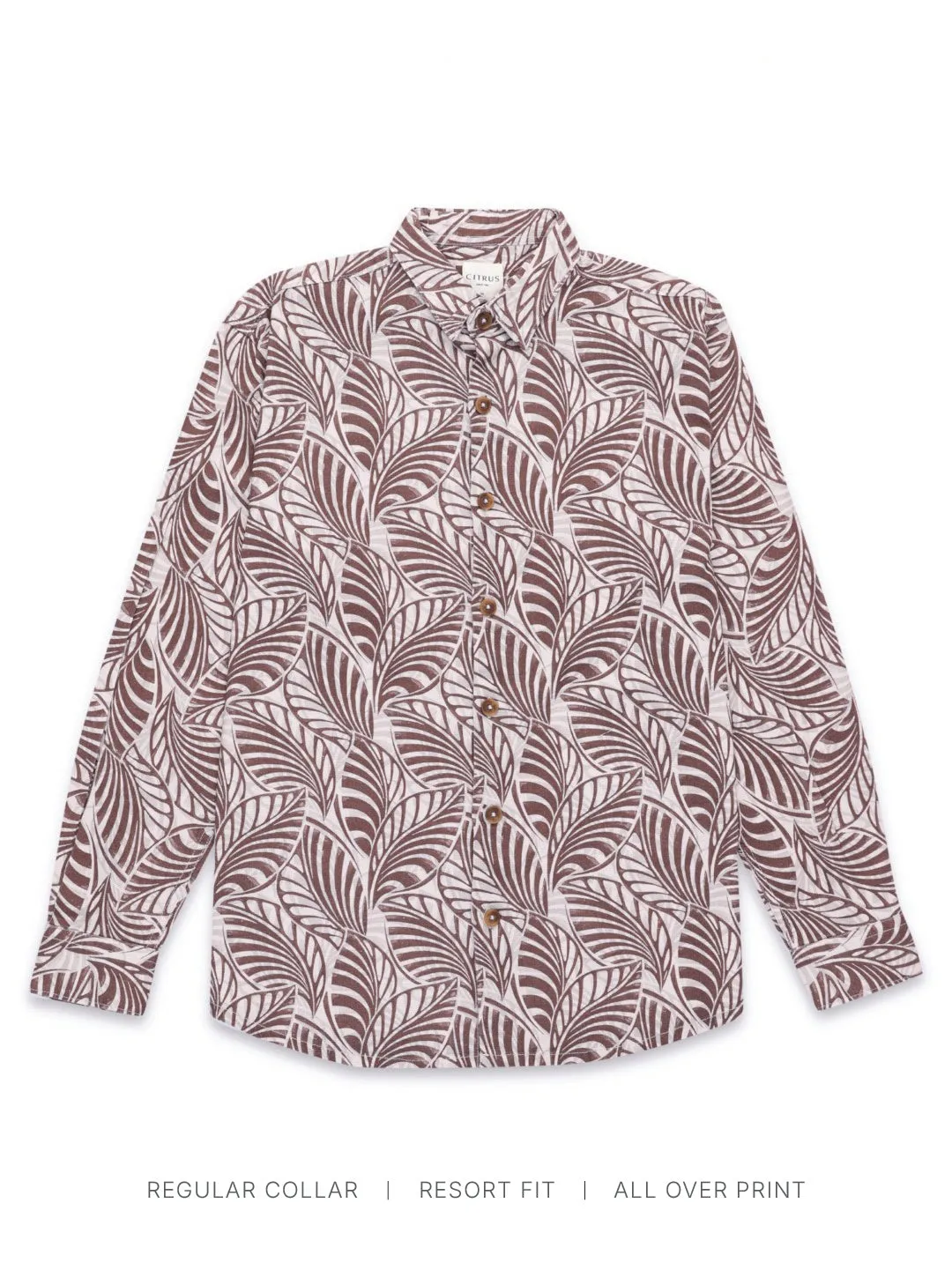 Brown Printed Overshirt