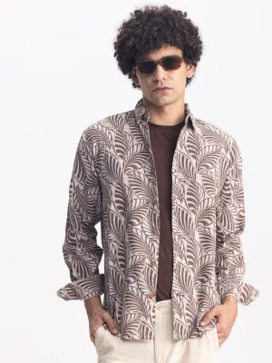 Brown Printed Overshirt
