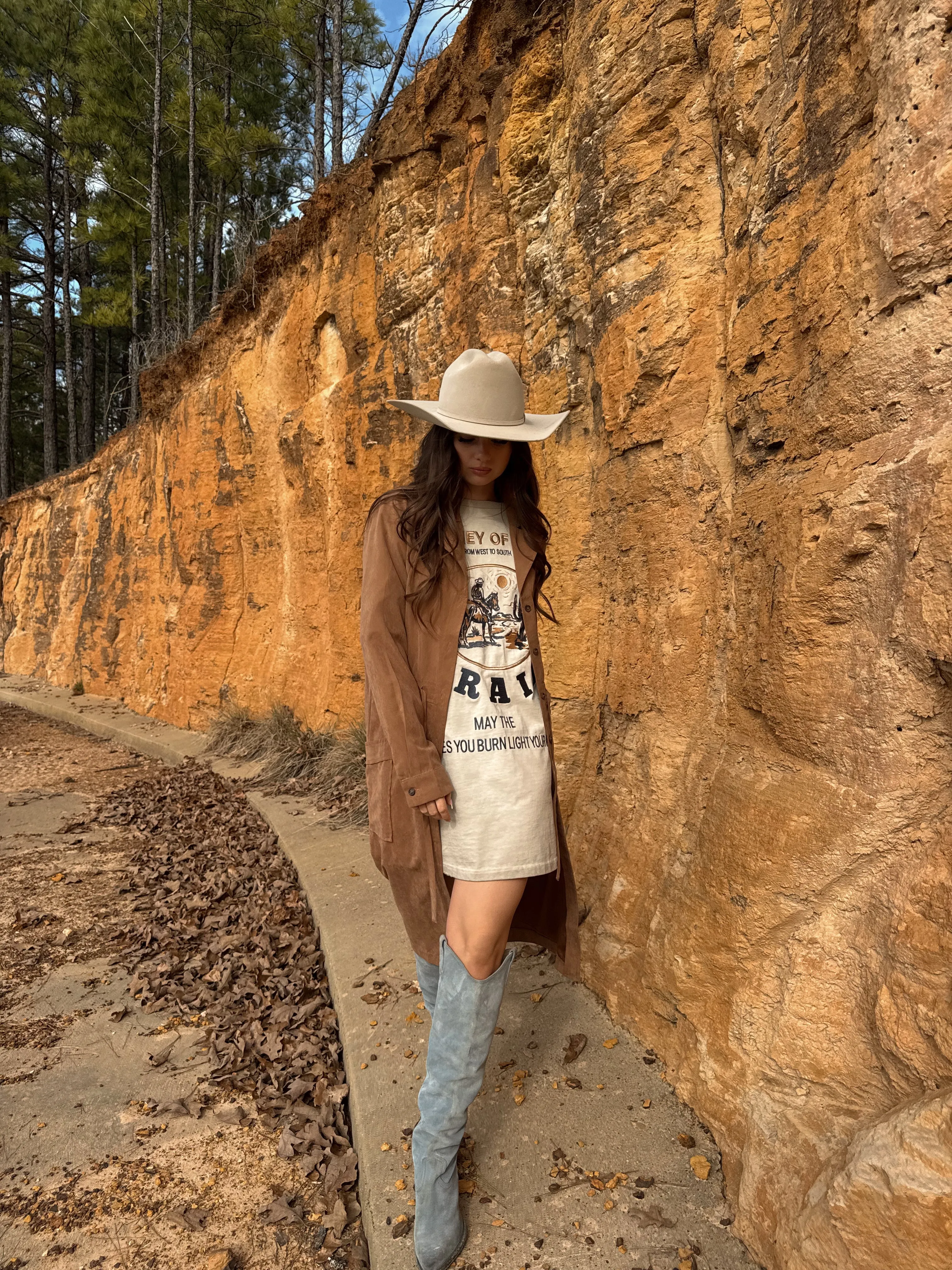Brushed Brown Trench Coat