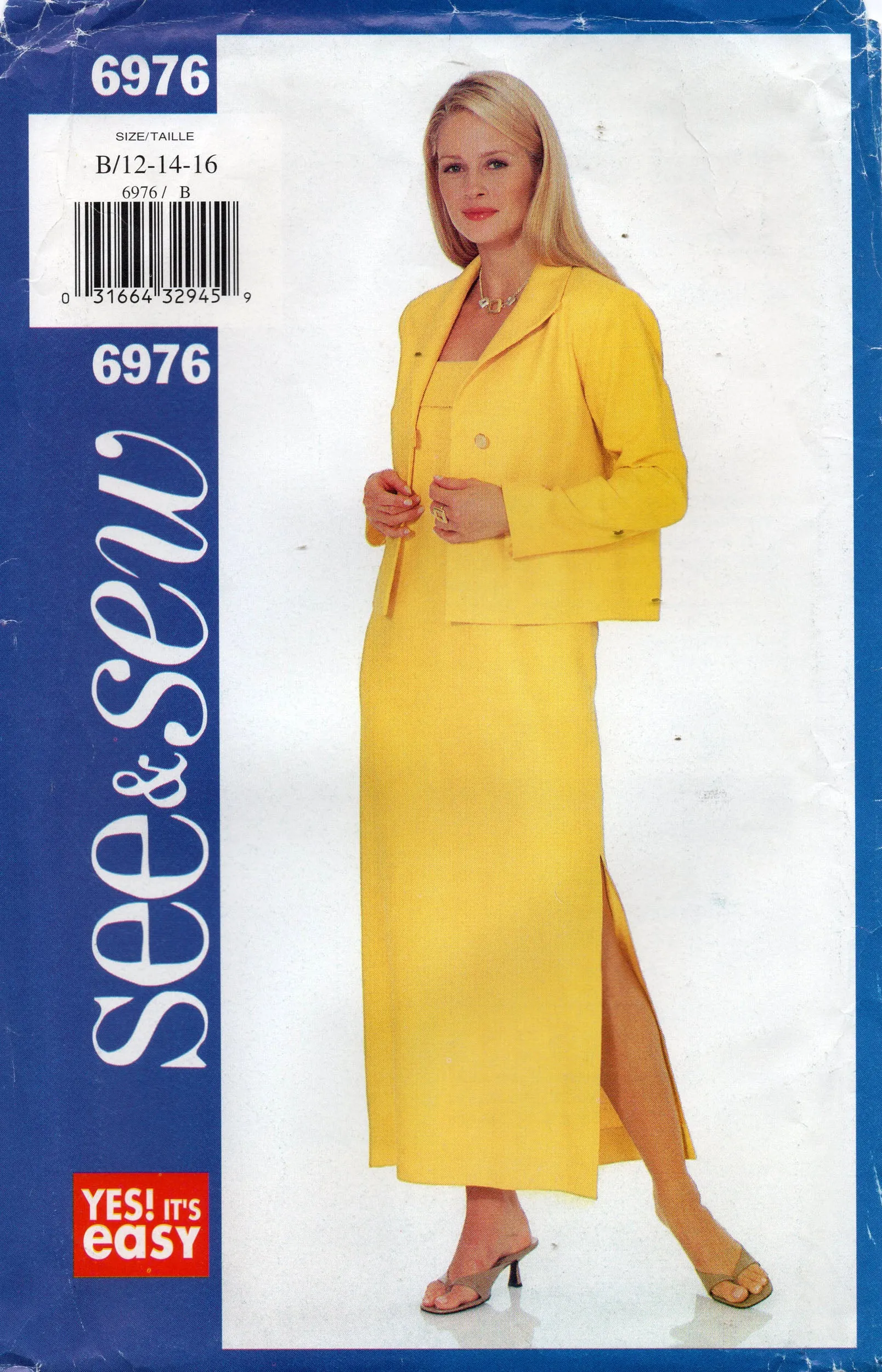 Butterick See & Sew 6976 EASY Womens Sundress and Jacket Out Of Print Sewing Pattern Size 12 - 16  UNCUT Factory Folded