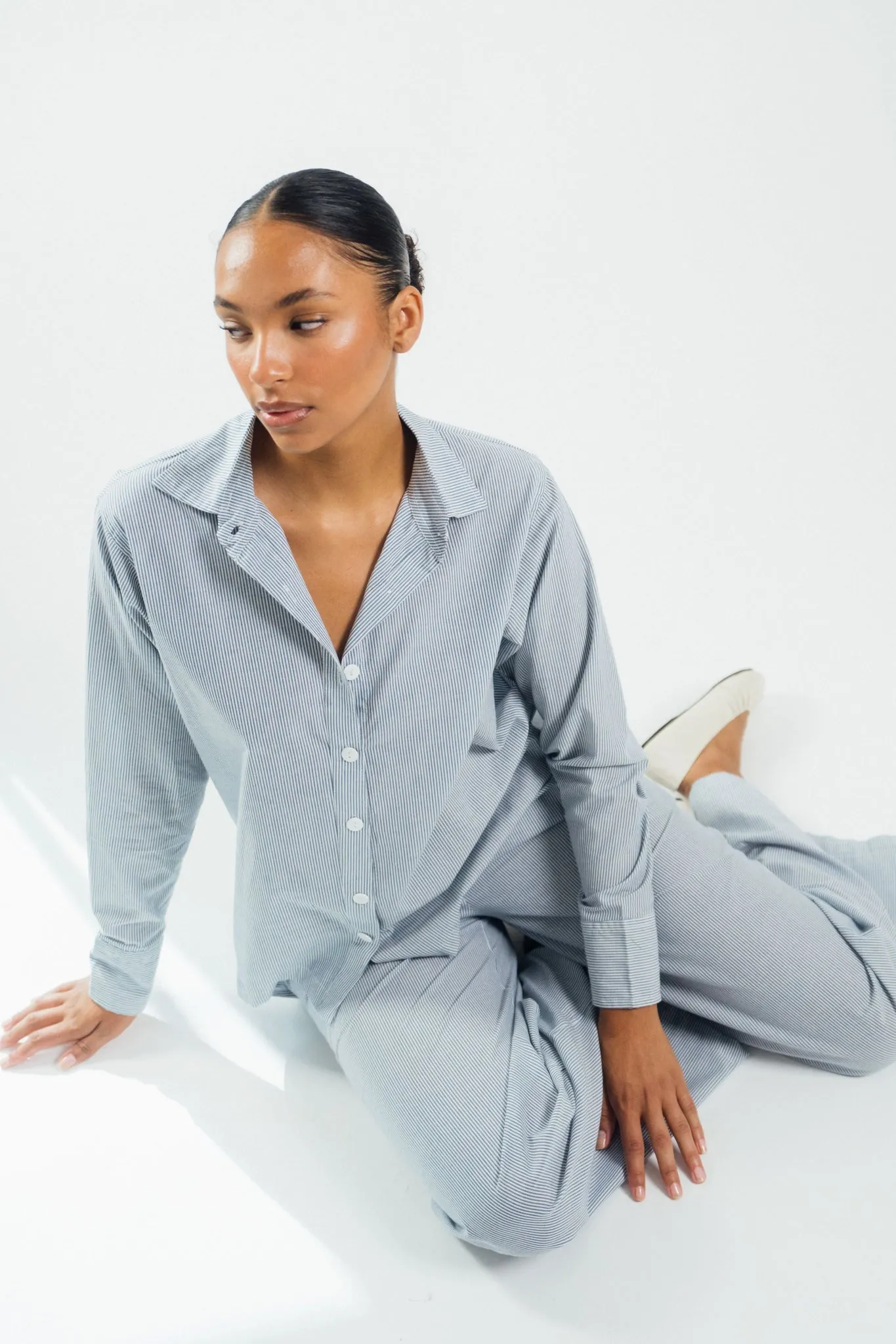 Button Down Shirt
Ocean Blue Stripe