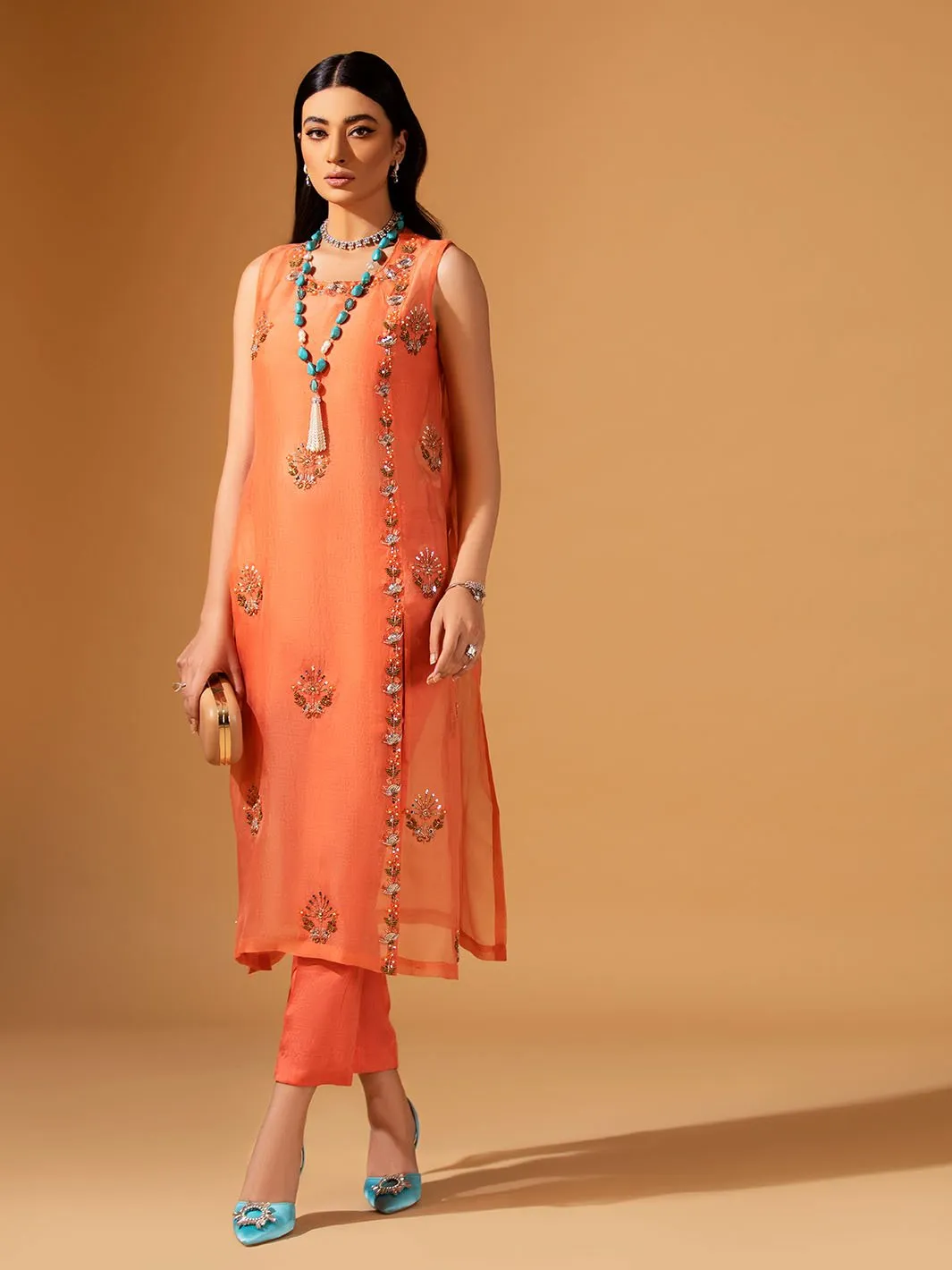 Camelia | Mohtaram NUUR Luxury PRET Collection 2022 | Stitched Silk Suits