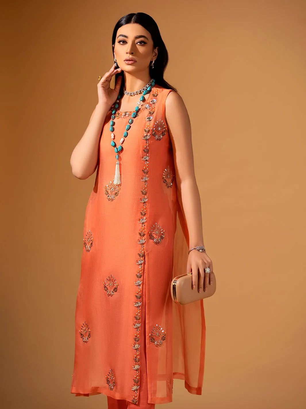 Camelia | Mohtaram NUUR Luxury PRET Collection 2022 | Stitched Silk Suits