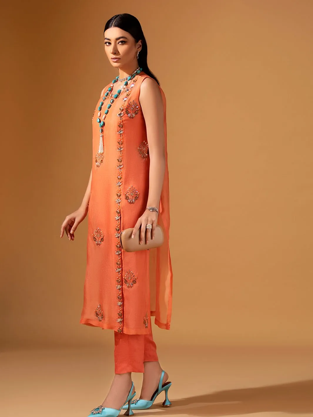 Camelia | Mohtaram NUUR Luxury PRET Collection 2022 | Stitched Silk Suits